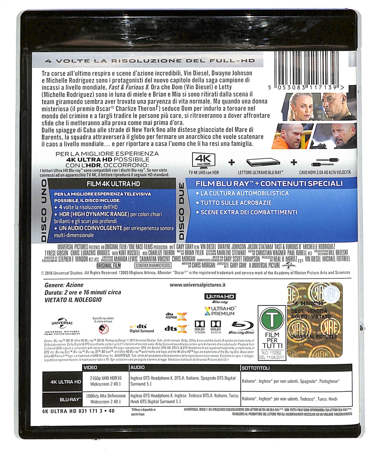 EBOND Fast & Furious 8 - 4K Ultra-HD + BLURAY DB588129