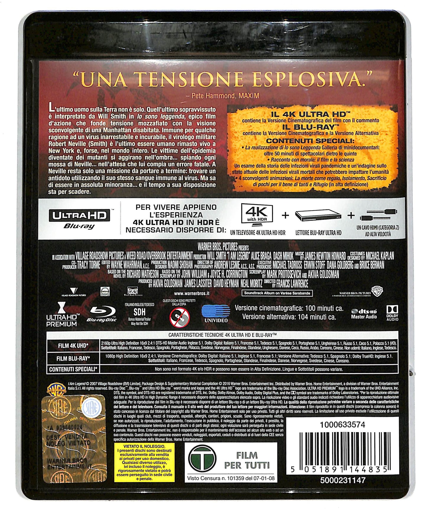 EBOND Io sono leggenda 4K ULTRA HD  BLURAY DB588159