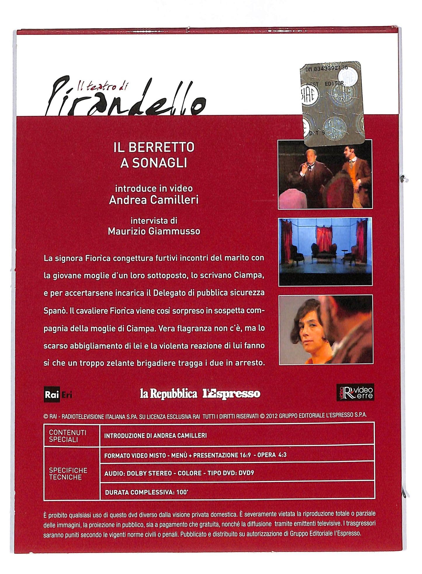 EBOND Il berretto a sonagli - Pirandello vol 4 EDITORIALE DVD DB591308