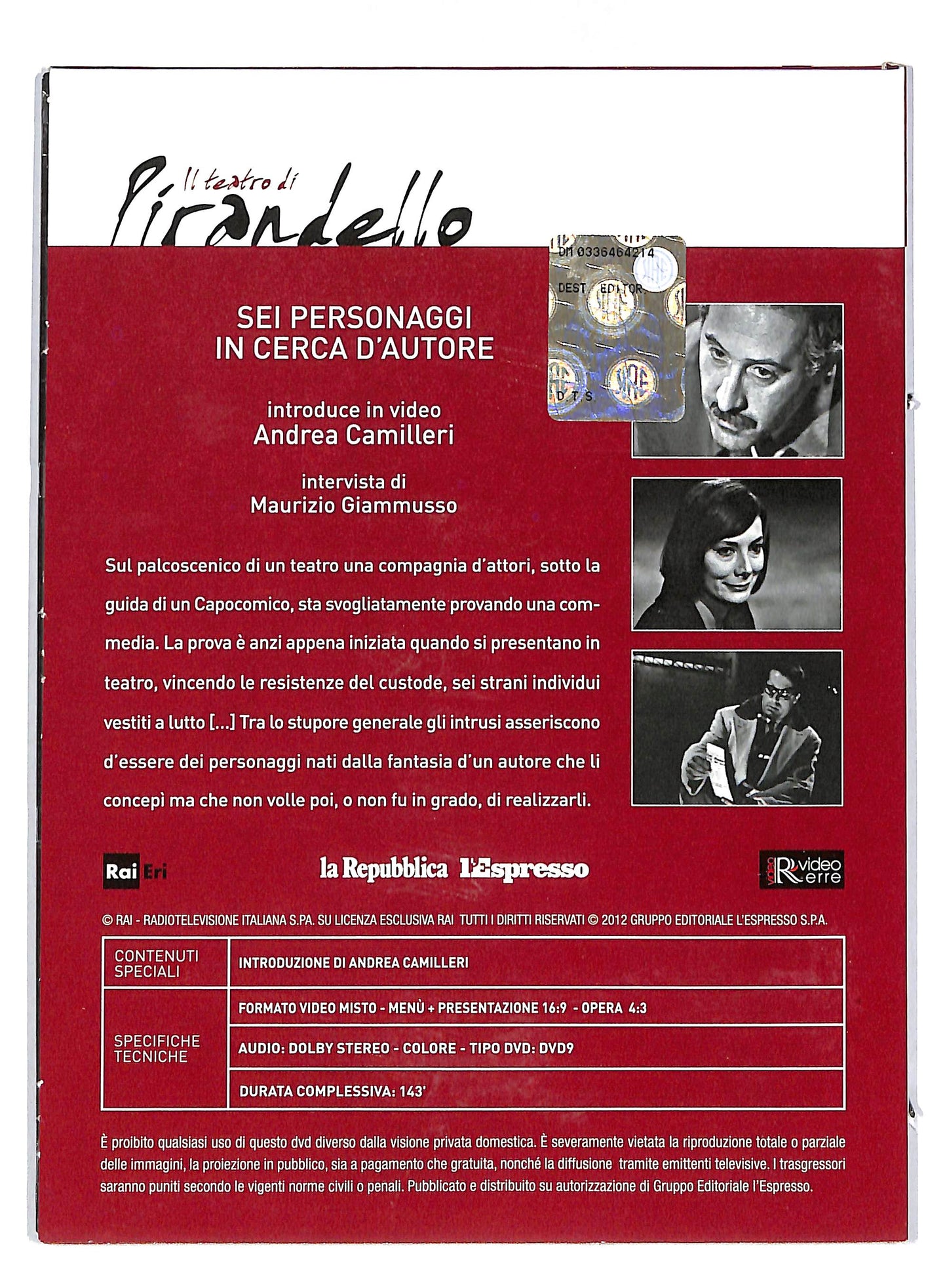 EBOND Sei personaggi in cerca d'autore vol 1 EDITORIALE DVD DB591310