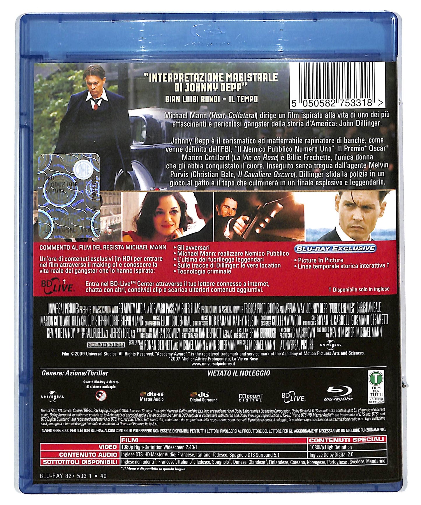 EBOND Nemico pubblico - Public Enemies BLURAY DB591378