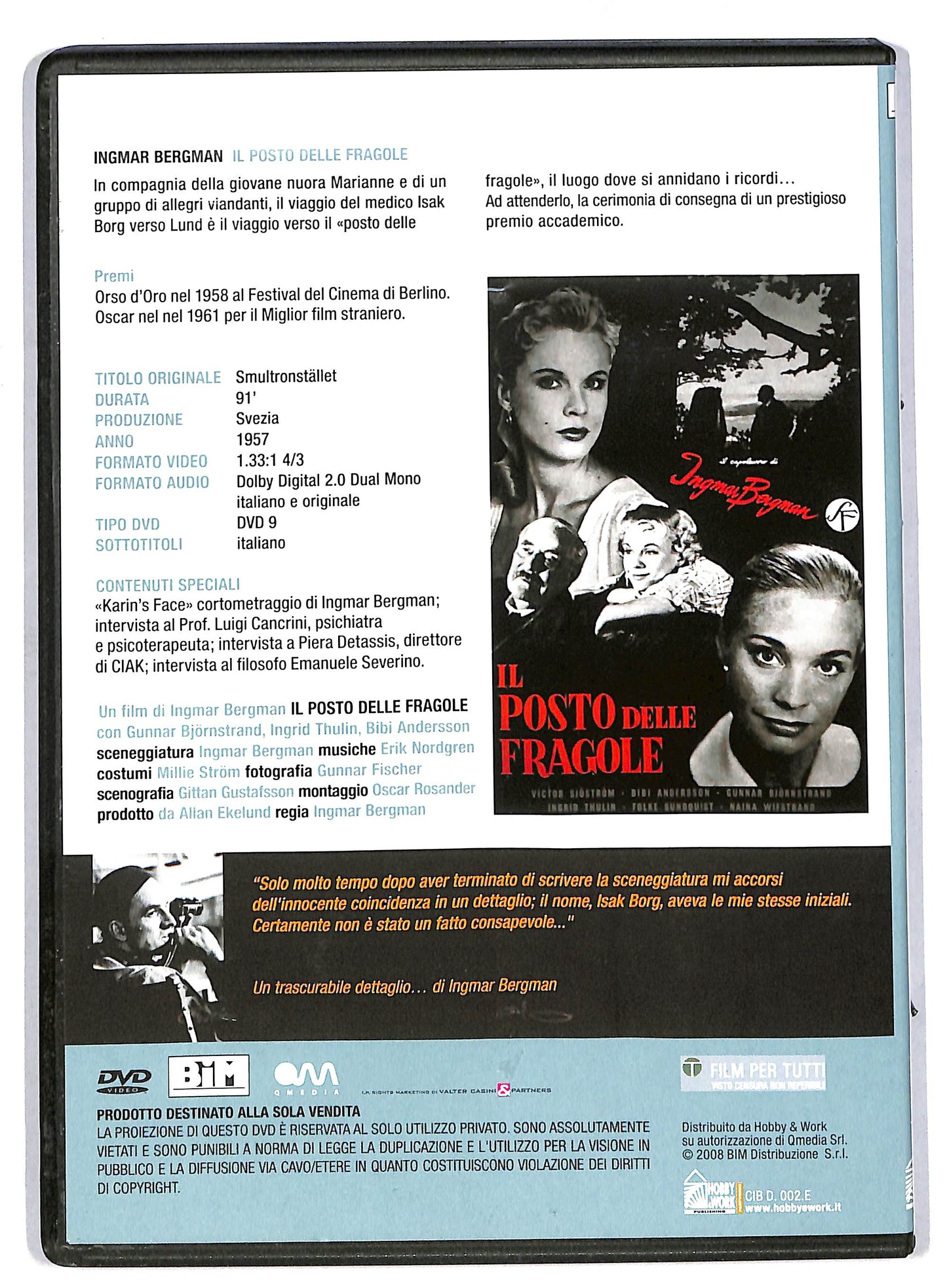 EBOND Il posto delle fragole EDITORIALE DVD DB592837