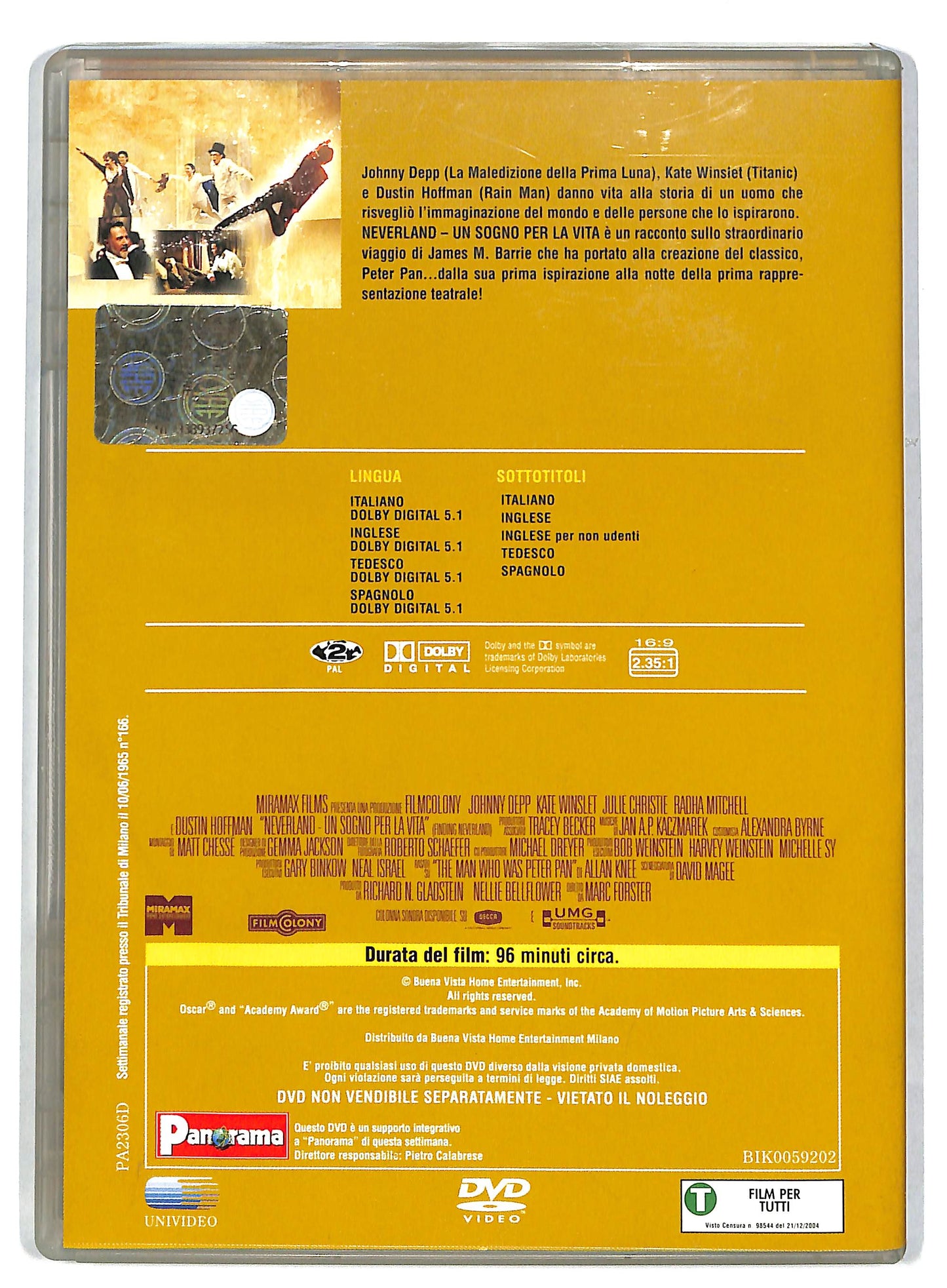 EBOND Neverland - Un sogno per la vita EDITORIALE DVD DB593357