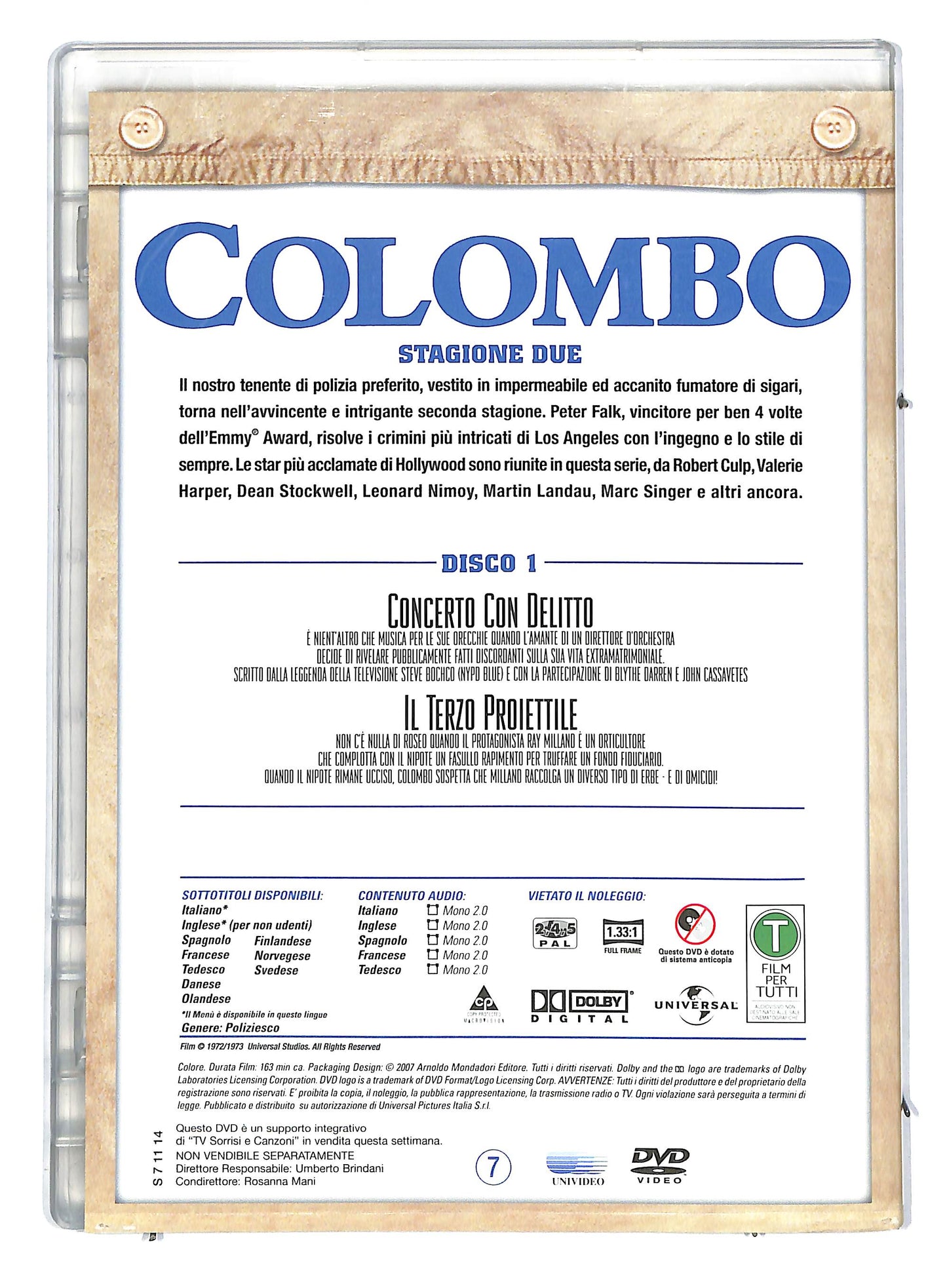 EBOND Colombo stagione 2 disco 1 EDITORIALE DVD DB594910