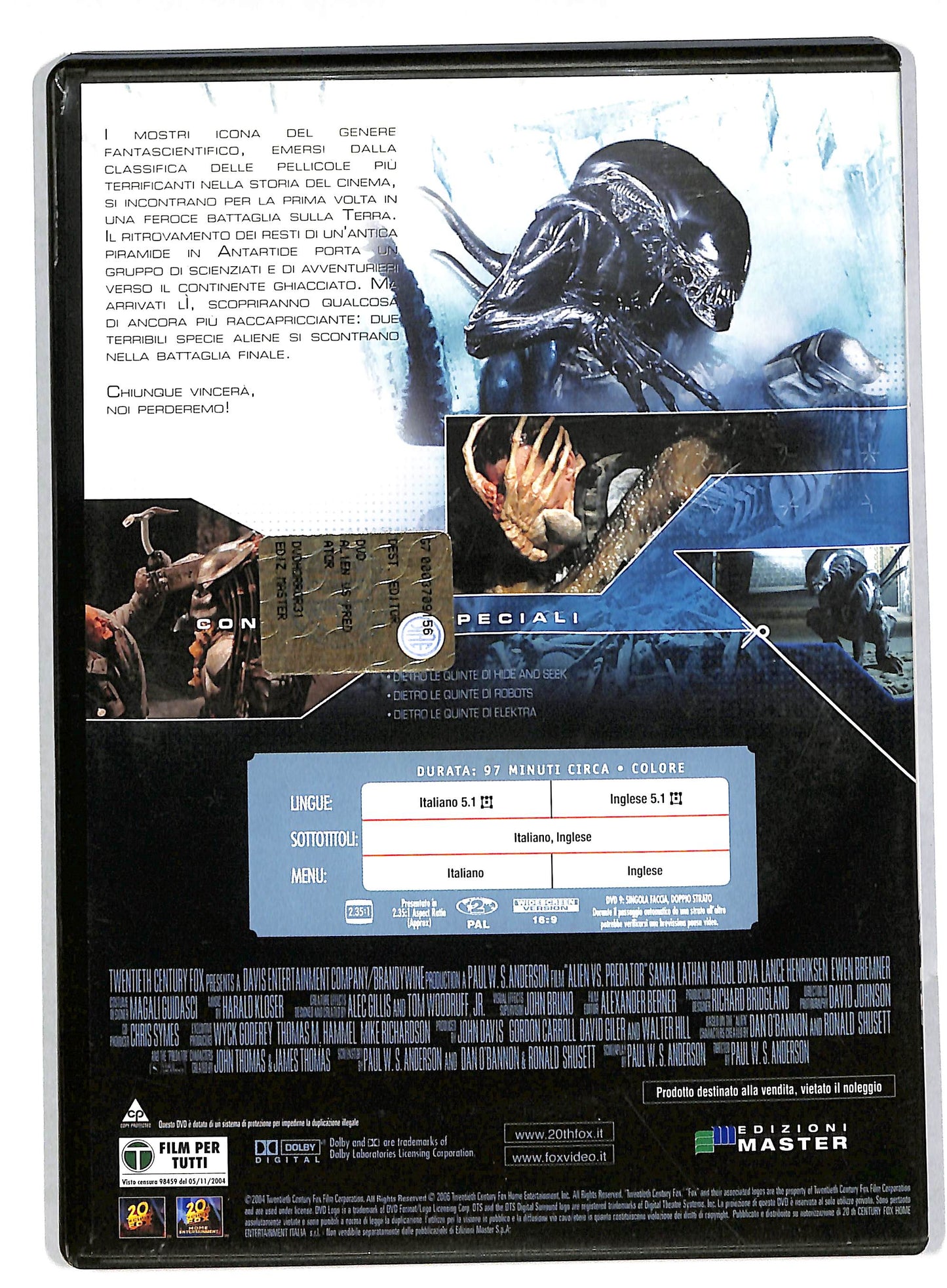 EBOND Alien vs. Predator EDITORIALE DVD DB595118