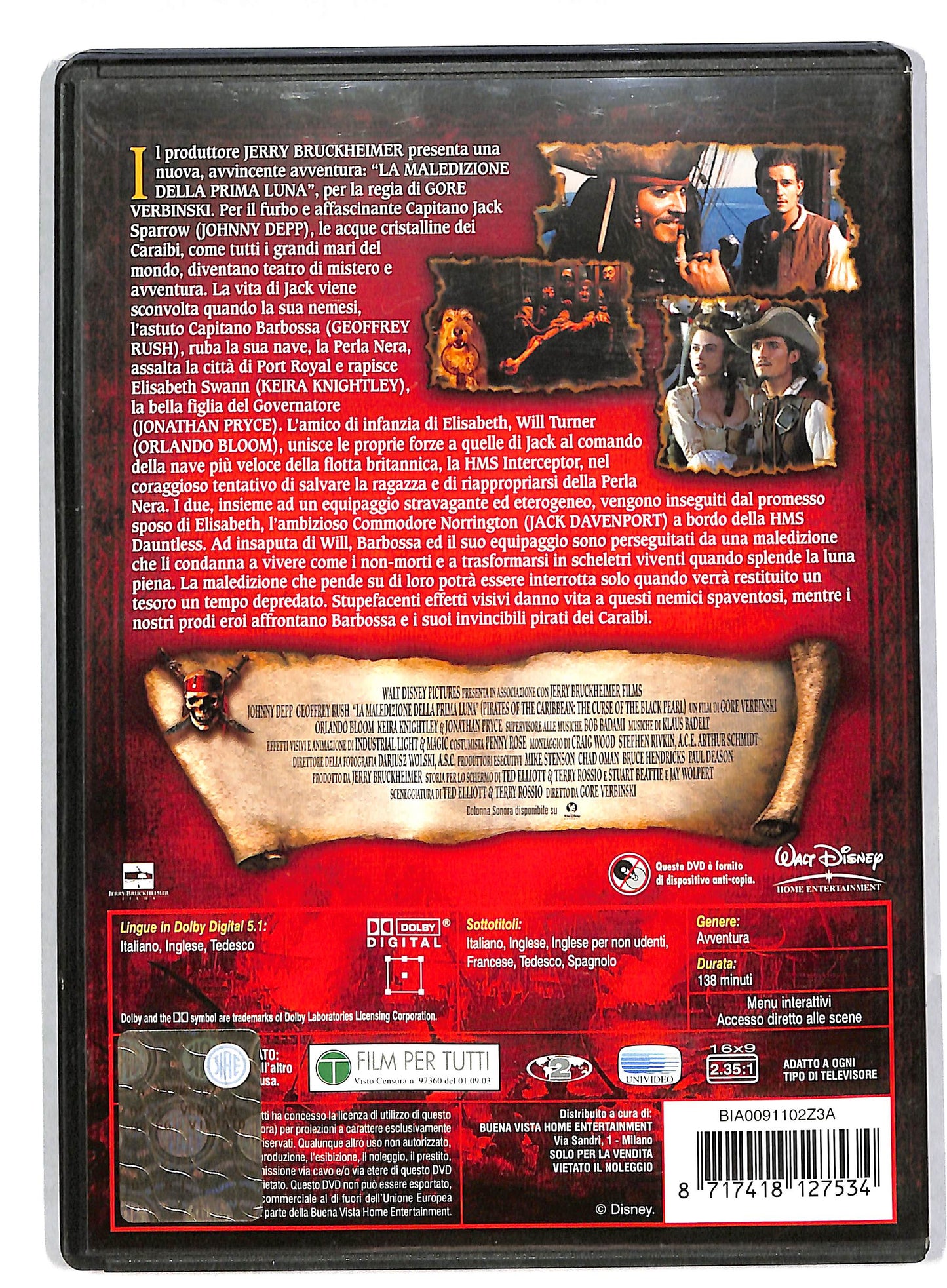 EBOND Pirati Dei Caraibi - La maledizione della prima luna DVD DB595124