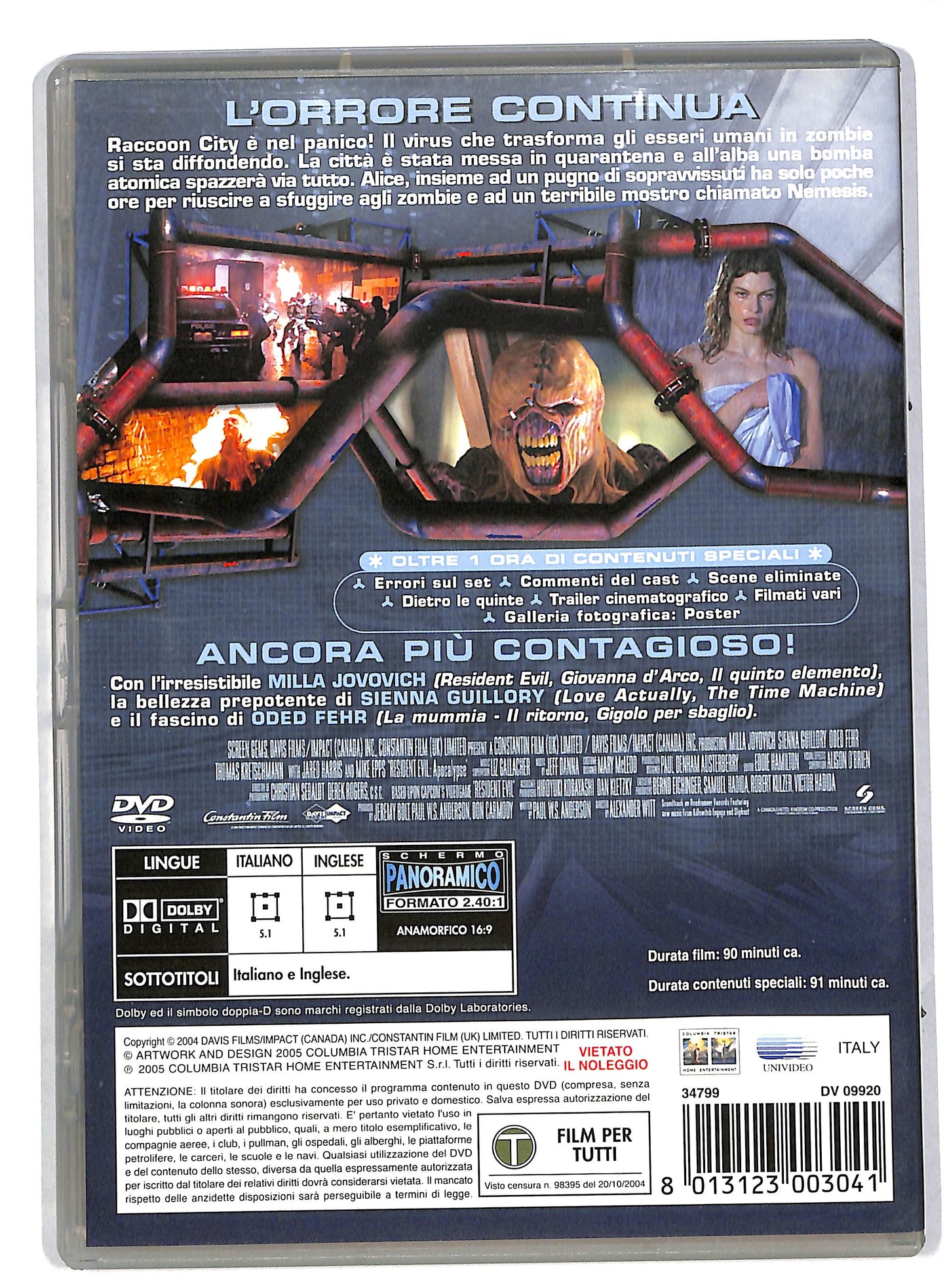 EBOND Resident evil apocalypse EDIZIONE SPECIALE DVD DB595150