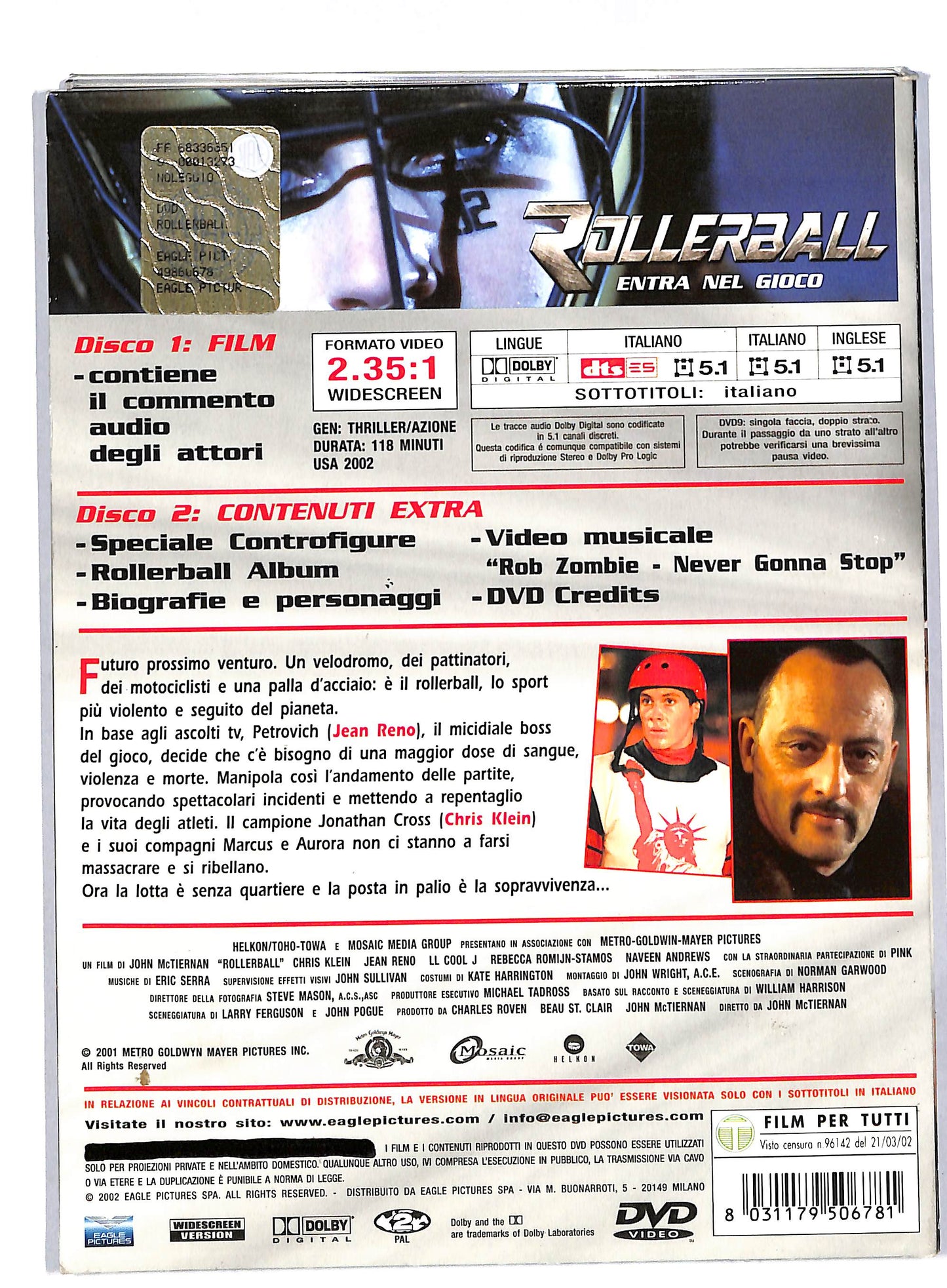 EBOND Rollerball - Entra nel gioco DIGIPACK EDIZIONE SPECIALE DVD DB595360