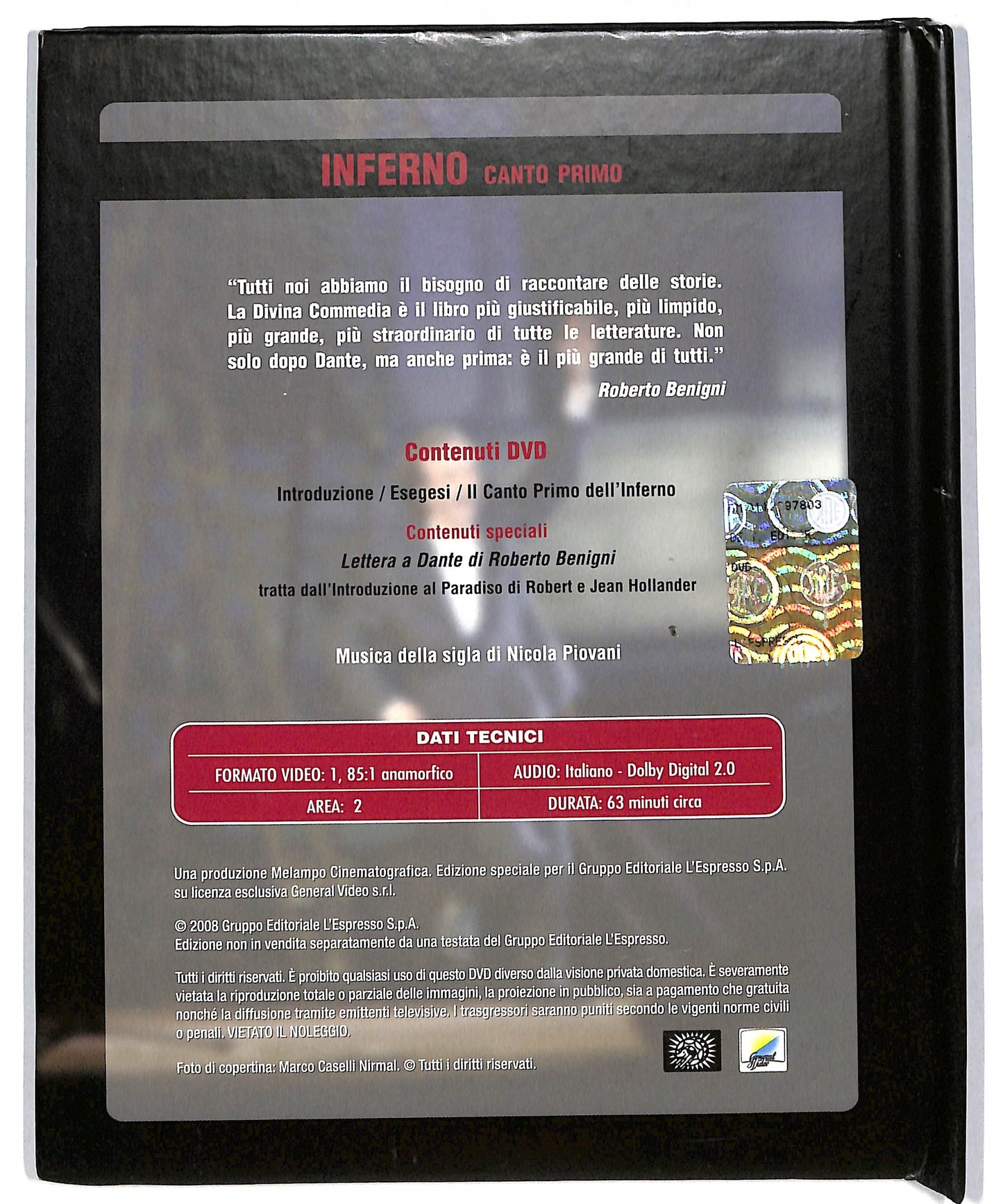 EBOND Roberto benigni tutto dante volume 1 DIGIBOOK EDITORIALE DVD DB595705