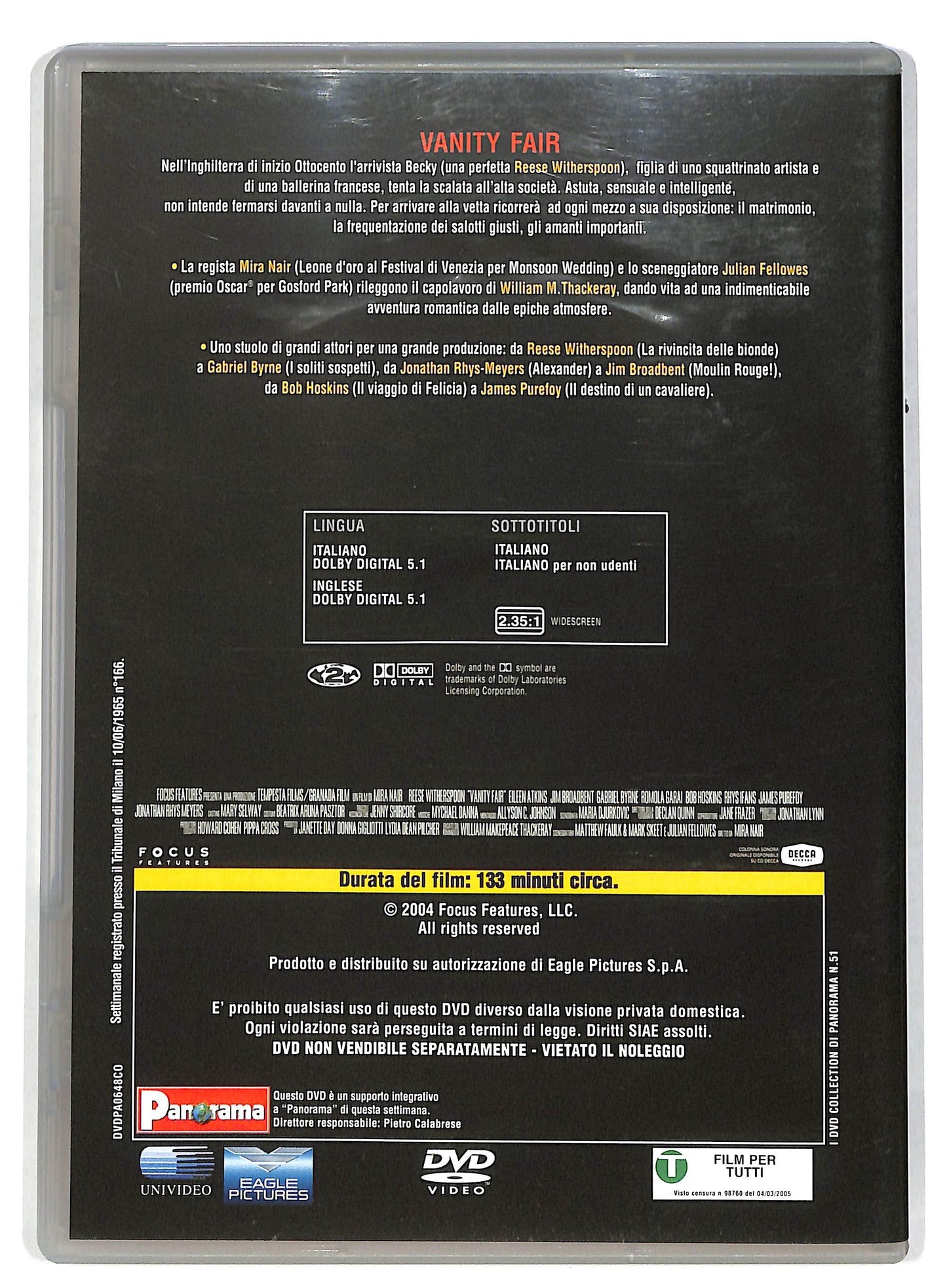 EBOND Vanity Fair - La fiera delle vanita EDITORIALE DVD DB598314