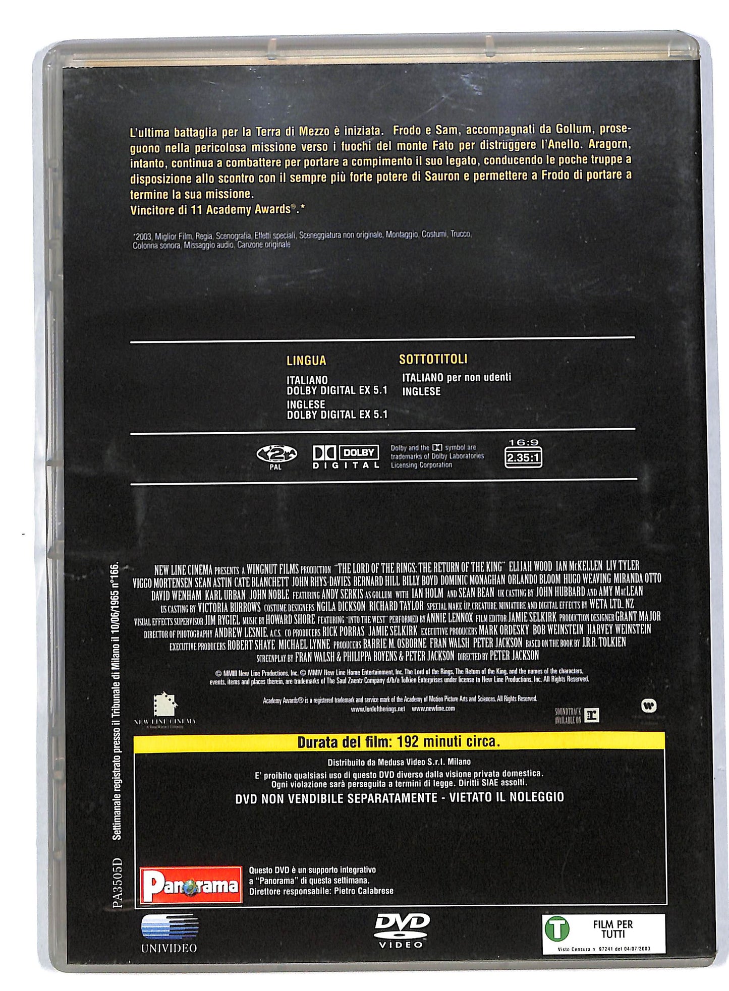 EBOND Il Signore degli anelli - Il ritorno del re EDITORIALE DVD DB598643