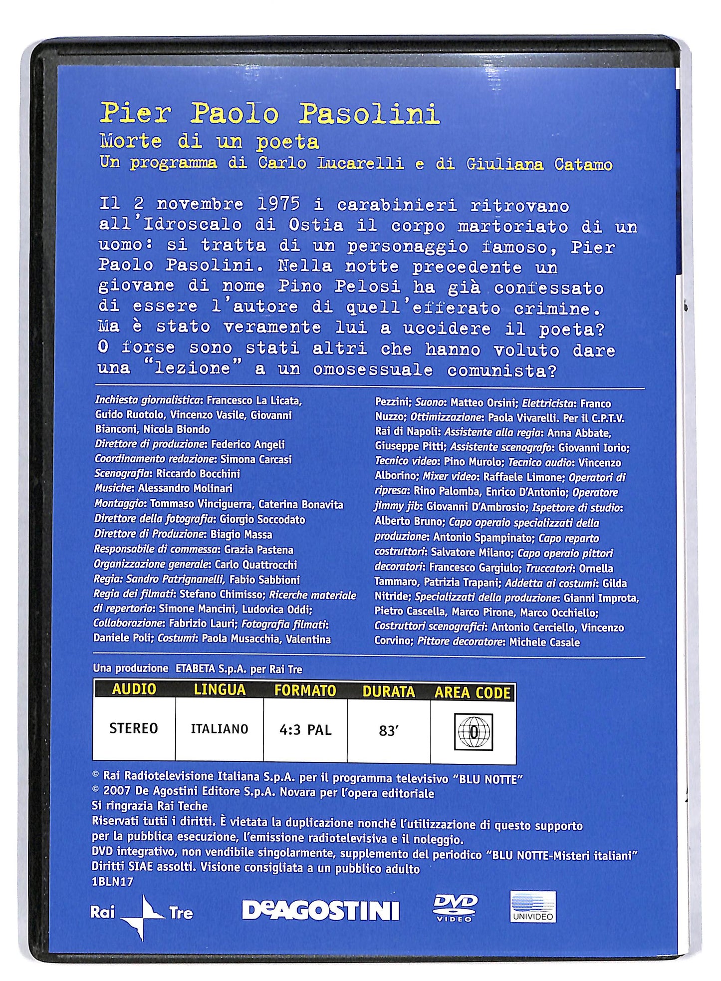 EBOND Pier paolo pasolini - morte di un poeta vol 17 EDITORIALE DVD DB599144