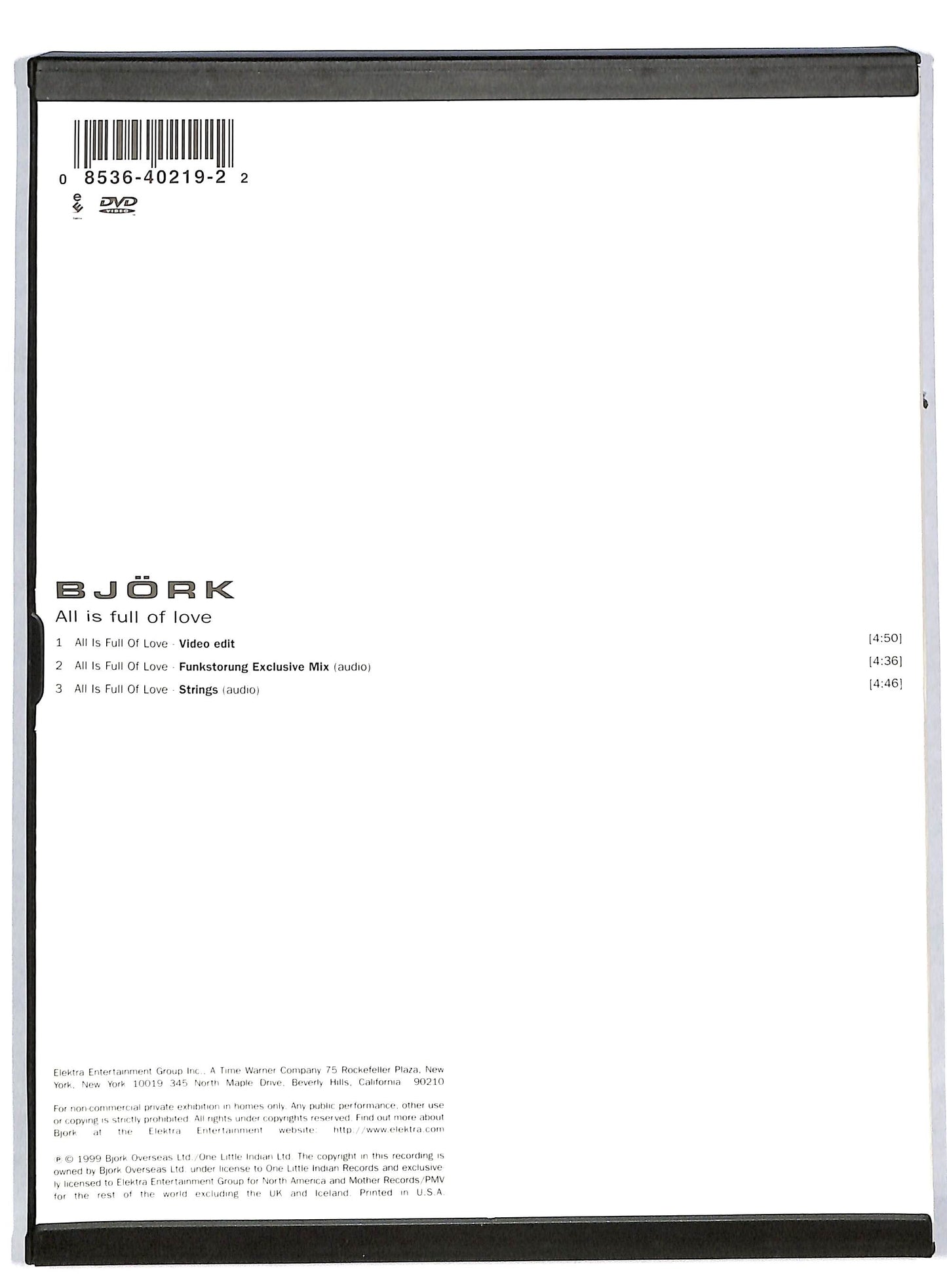 EBOND All is full of love SNAPPER DVD DB599163