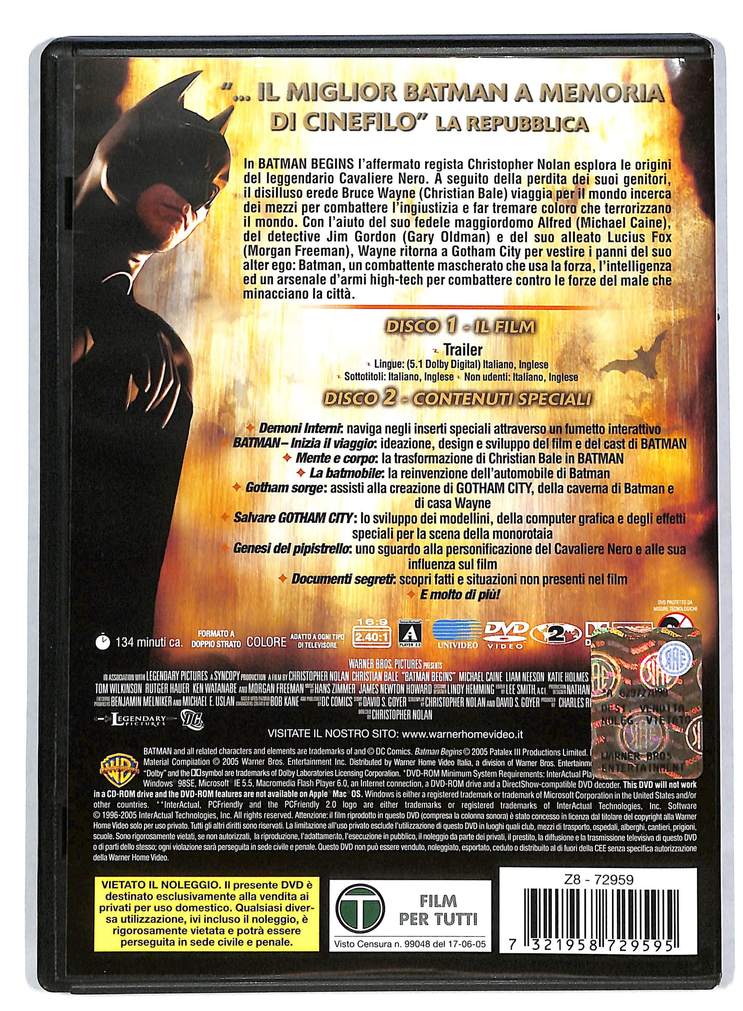 EBOND Batman begins EDIZIONE SPECIALE 2 dischi DVD DB599170