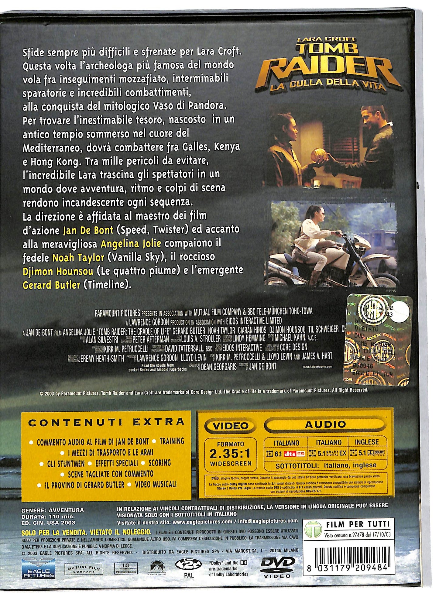 EBOND Tomb Raider - La Culla Della Vita DIGIPACK DVD DB599434