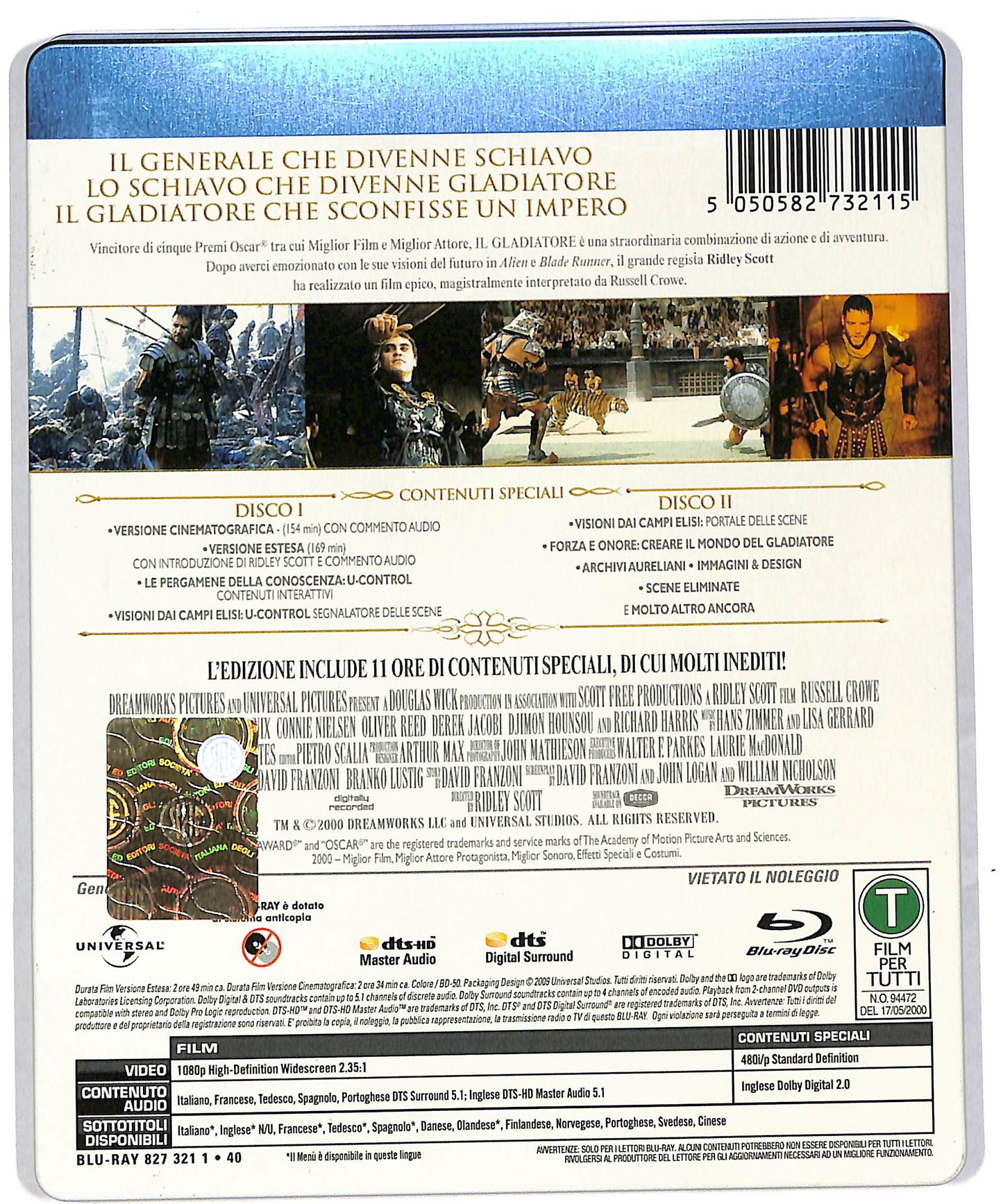 EBOND Il gladiatore STEELBOOK (2 dischi) BLURAY DB599459