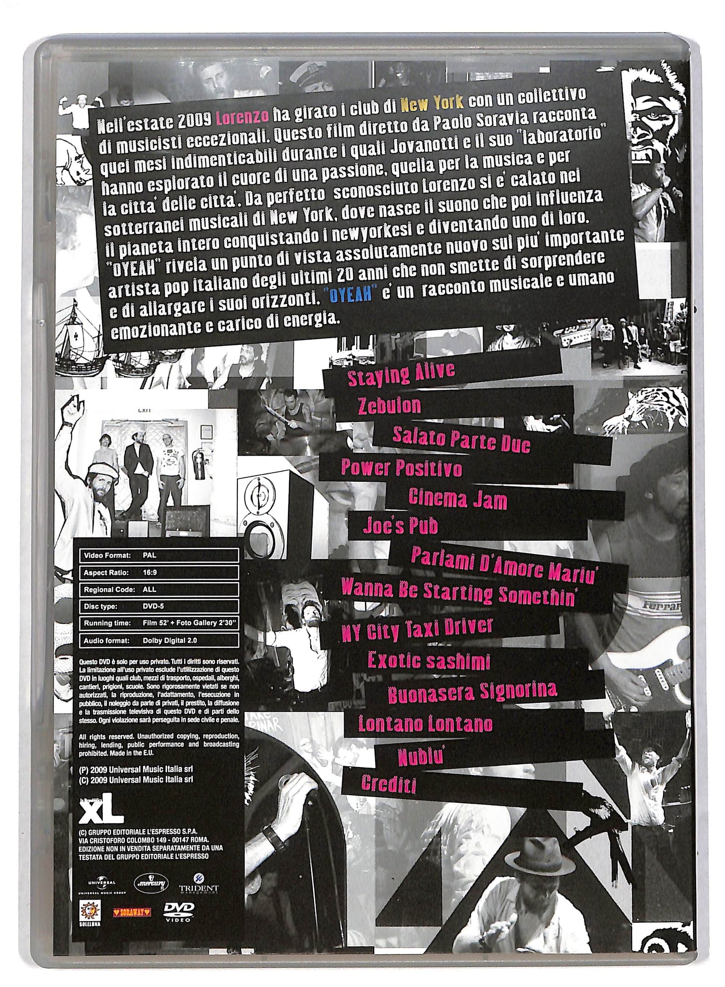 EBOND Jovanotti Soleluna NY Lab Oyeah EDITORIALE DVD DB599828