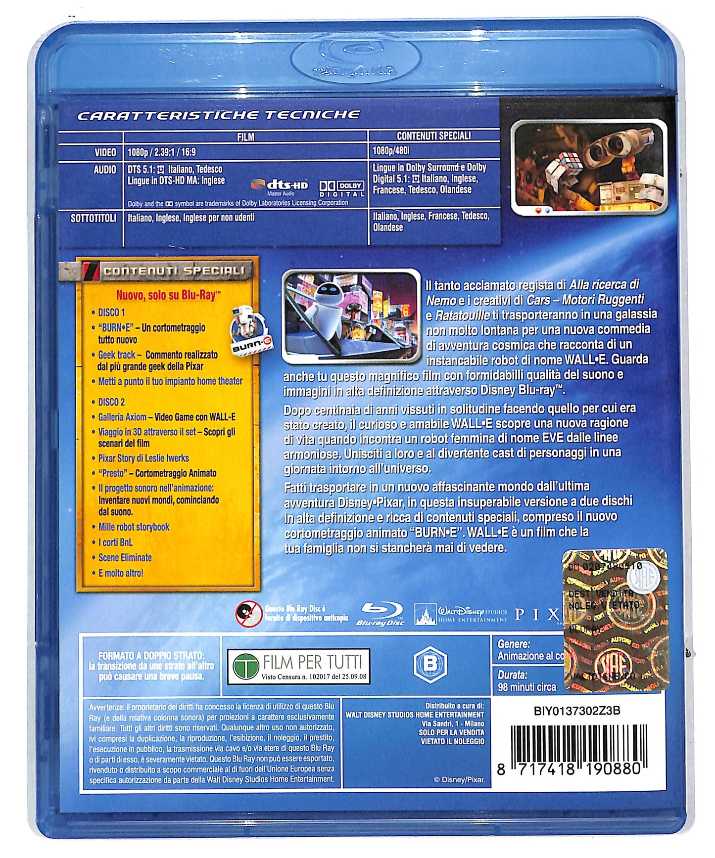 EBOND Wall-e 2 dischi EDIZIONE SPECIALE BLURAY DB600629