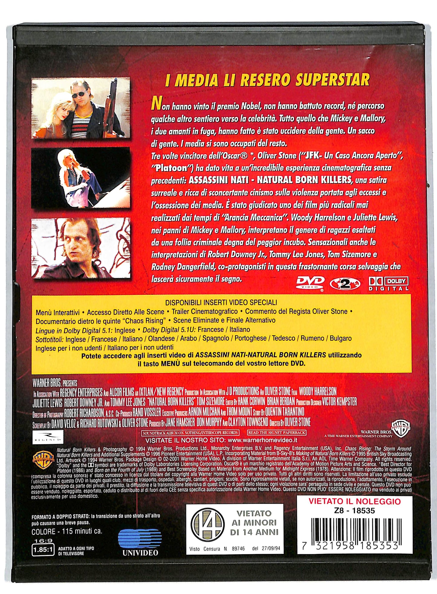 EBOND Assassini nati - Natural Born Killers SNAPPER DVD DB601339