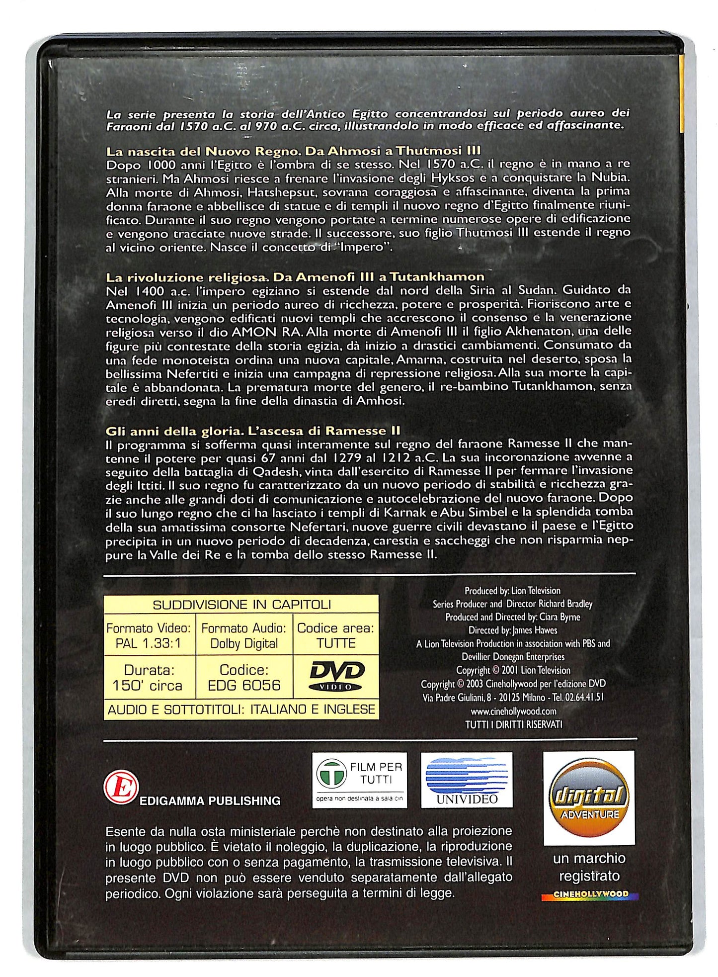 EBOND La storia dell'antico egitto - l'eta d'oro dei EDITORIALE DVD DB601910