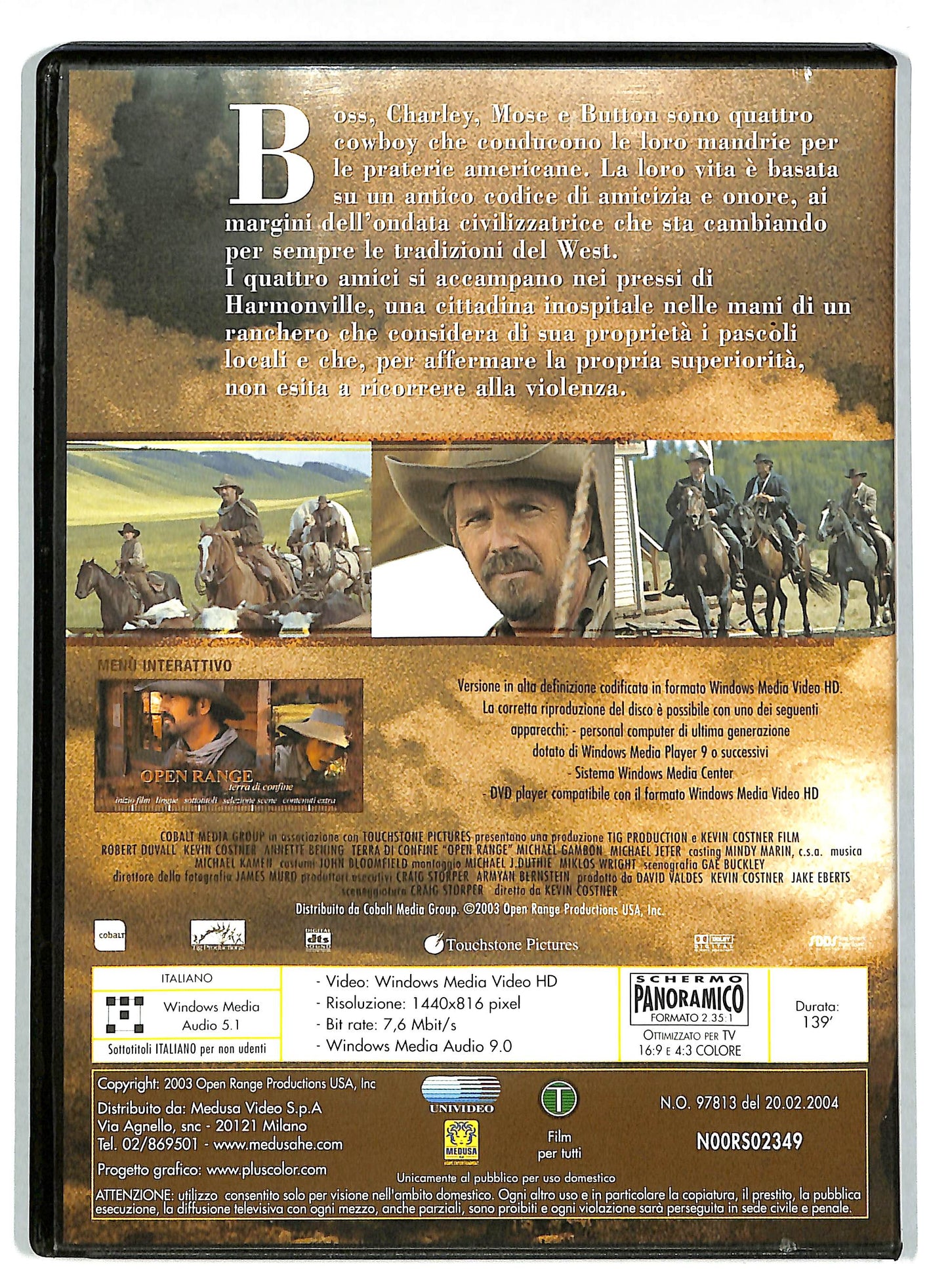 EBOND Terra di confine - Open range EDITORIALE DVD DB601948