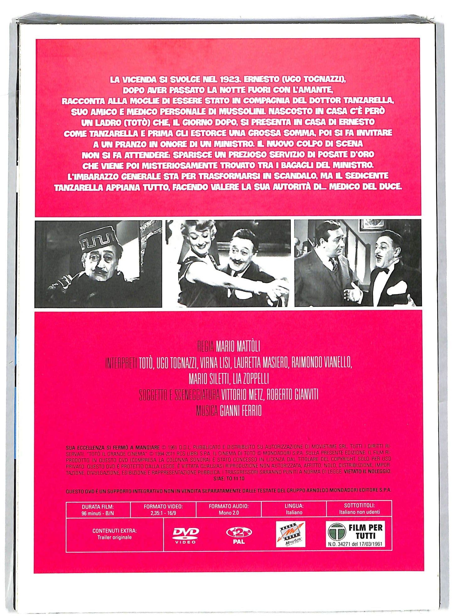 EBOND Sua Eccellenza Si Fermo A Mangiare EDITORIALE DVD DB602842