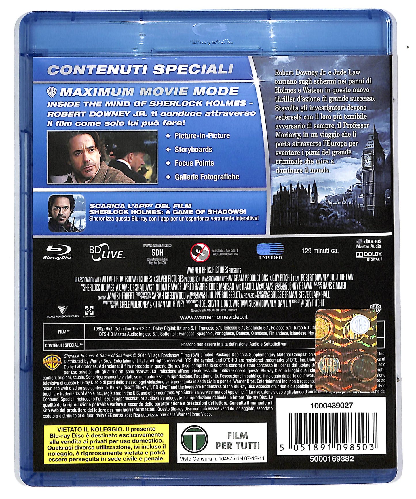 EBOND Sherlock Holmes - Gioco Di Ombre BLURAY DB604607