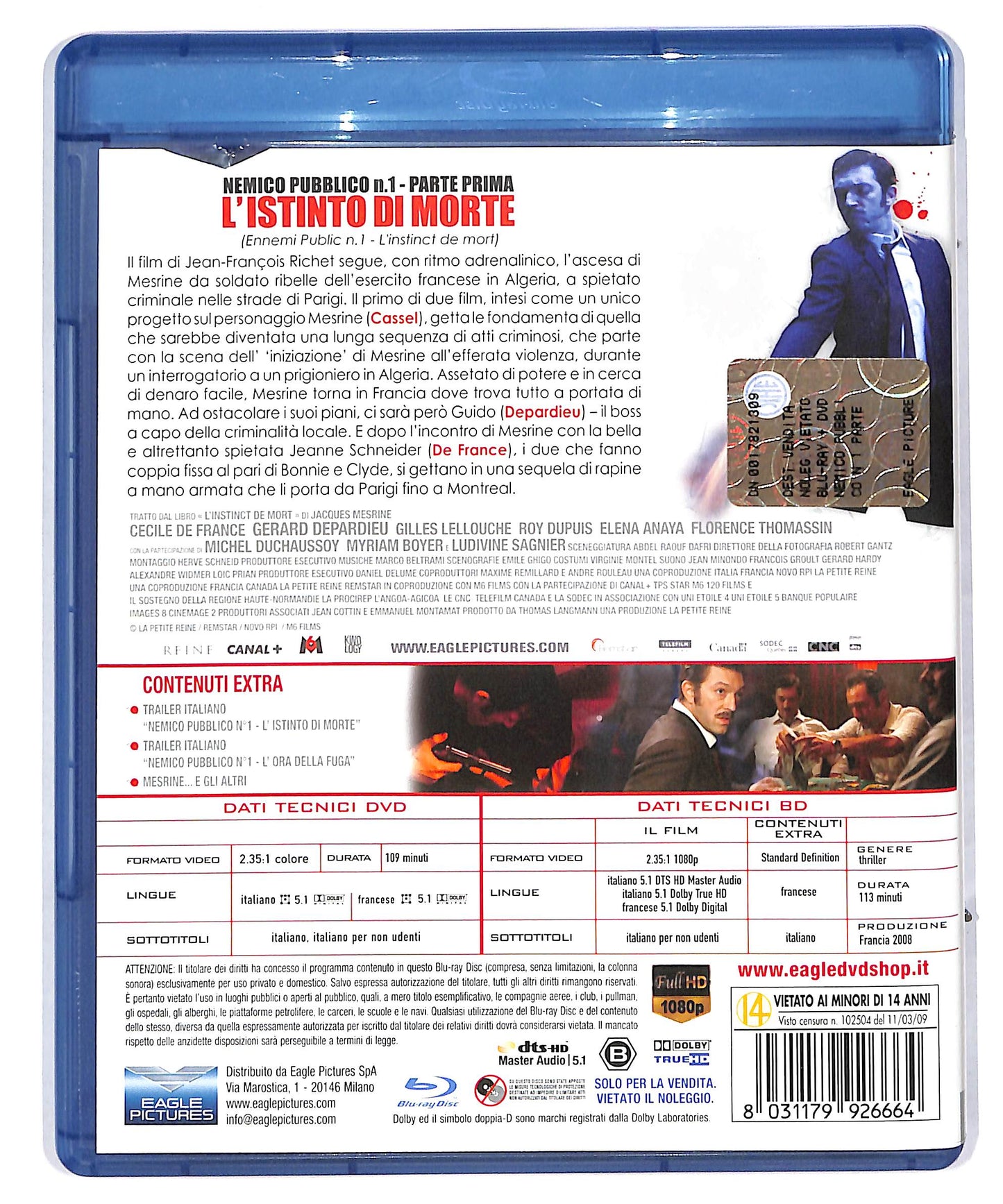 EBOND Nemico pubblico N 1 - L'istinto di morte DVD + BLURAY DB604660