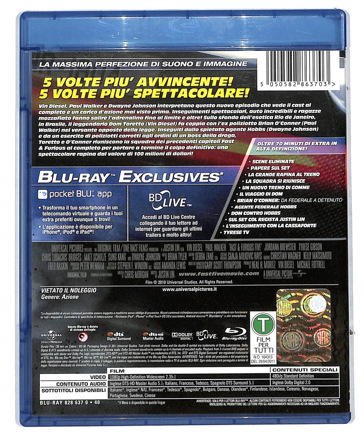 EBOND Fast e Furious 5  BLURAY DB604670