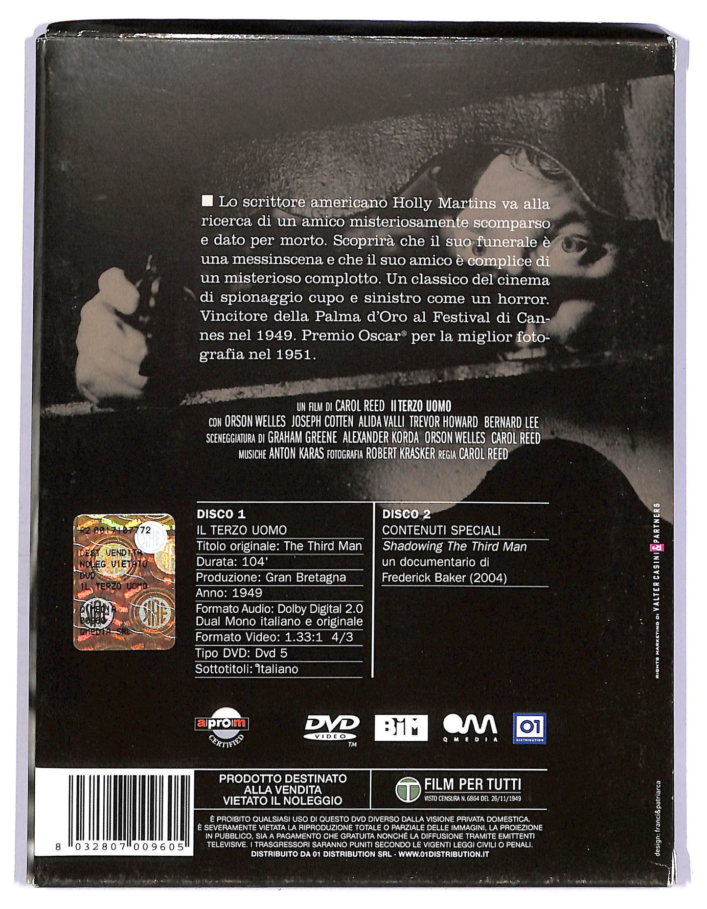 EBOND Il terzo uomo slipcase DVD DB605420