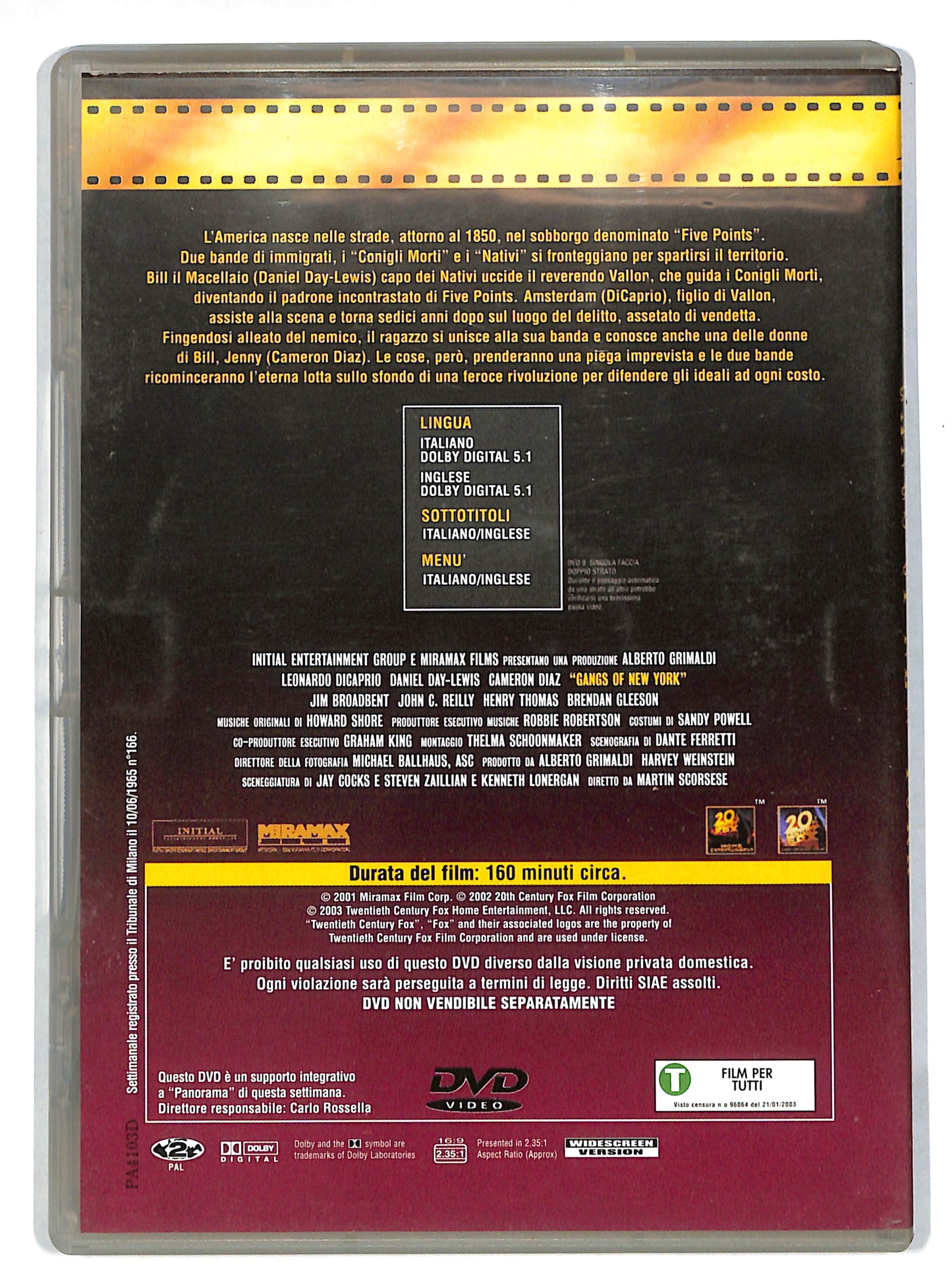 EBOND Gangs of New York EDITORIALE DVD DB605658