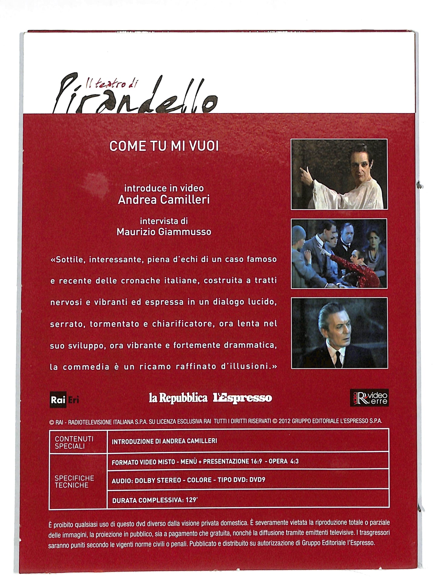 EBOND Come tu mi vuoi - Teatro pirandello EDITORIALE DVD DB608607