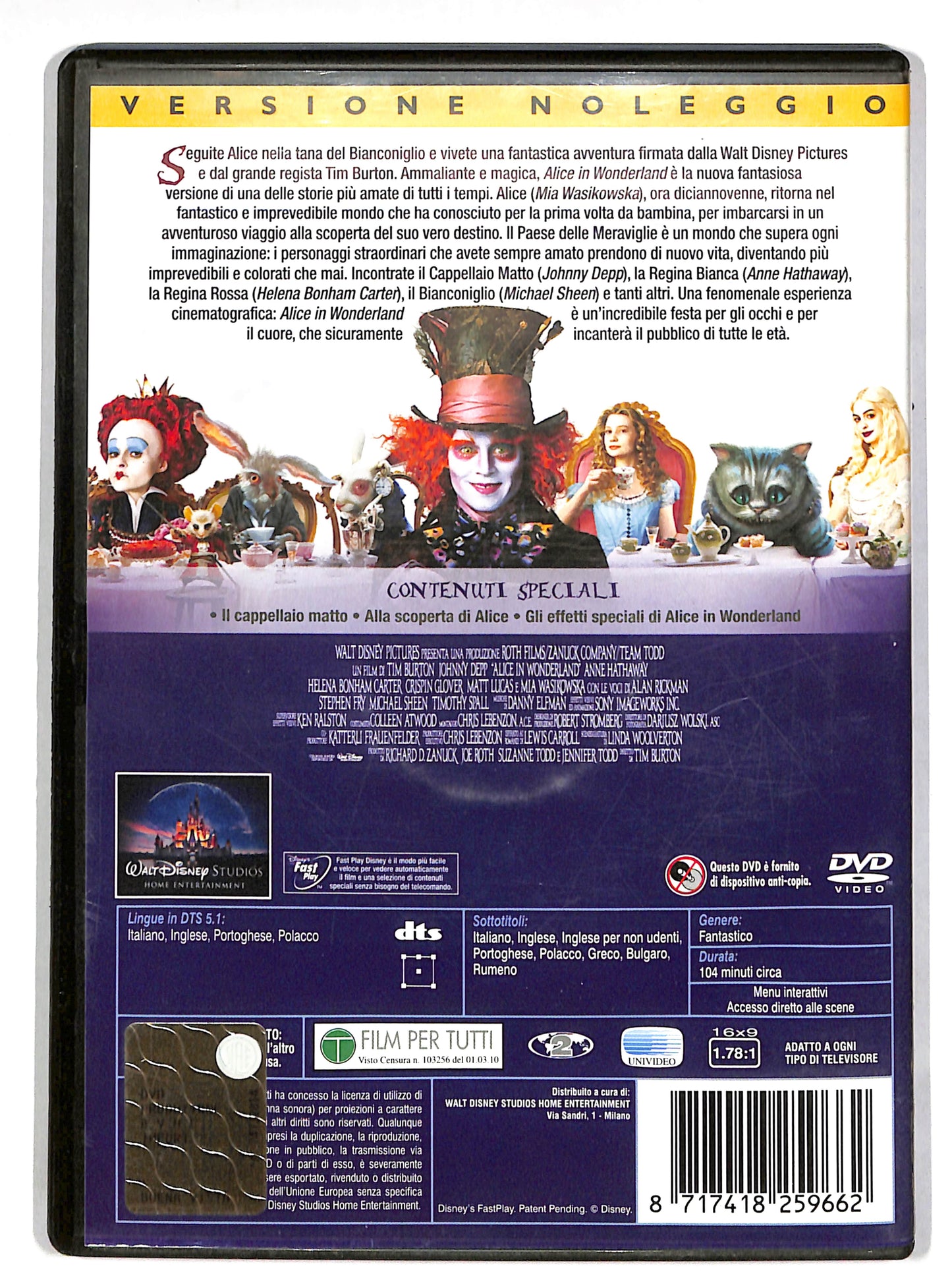 EBOND Alice in Wonderland NOLEGGIO DVD DB608661