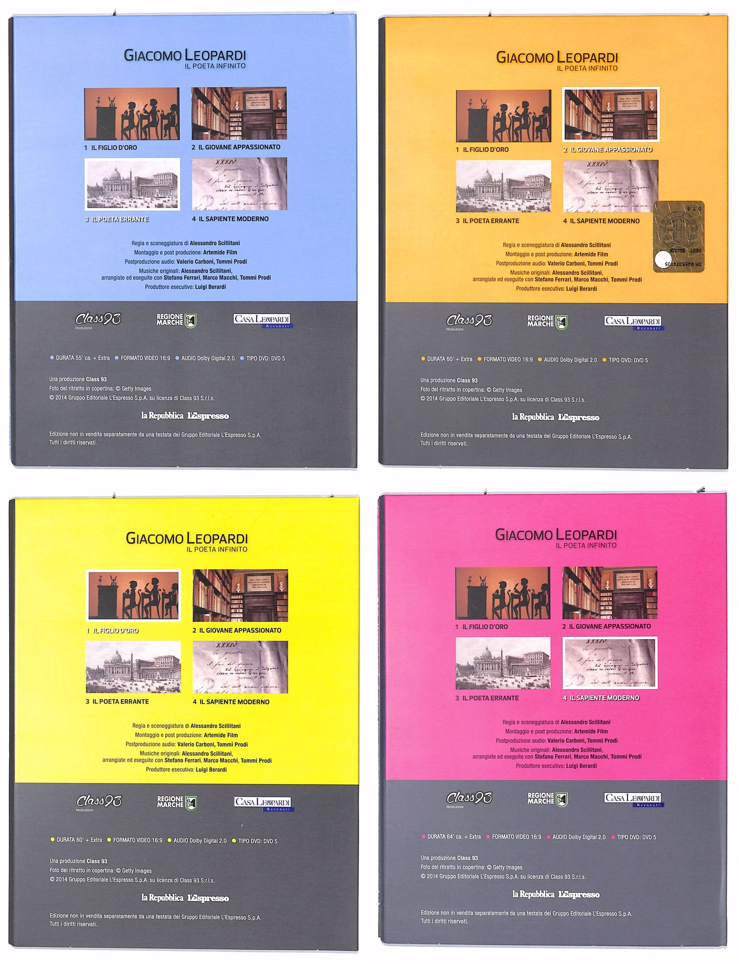 EBOND Giacomo Leopardi Box 4 dischi DIGIPACK EDITORIALE DVD DB609326