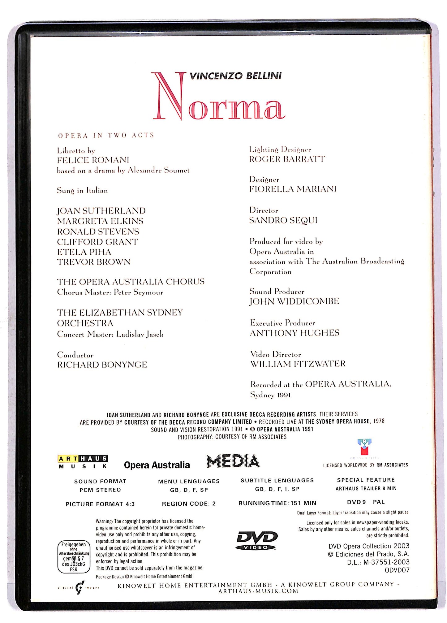 EBOND Opera Collection - Norma EDITORIALE DVD DB609405