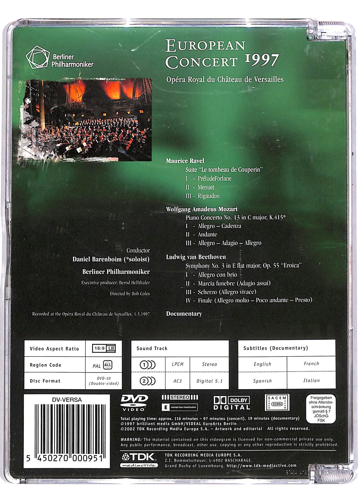 EBOND Daniel Barenboim European Concert 1997 DVD DB610928