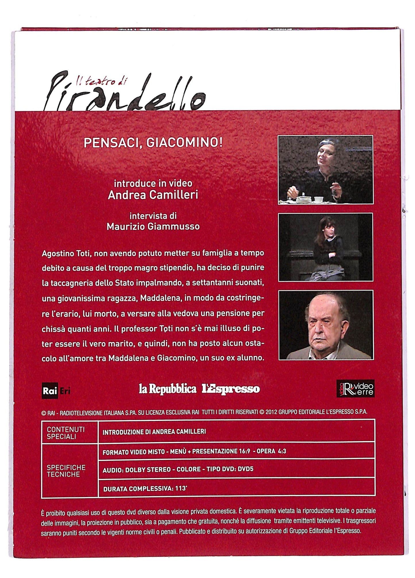 EBOND Il teatro di Pirandello Pensaci Giacomino EDITORIALE DIGIPACK DVD DB611074