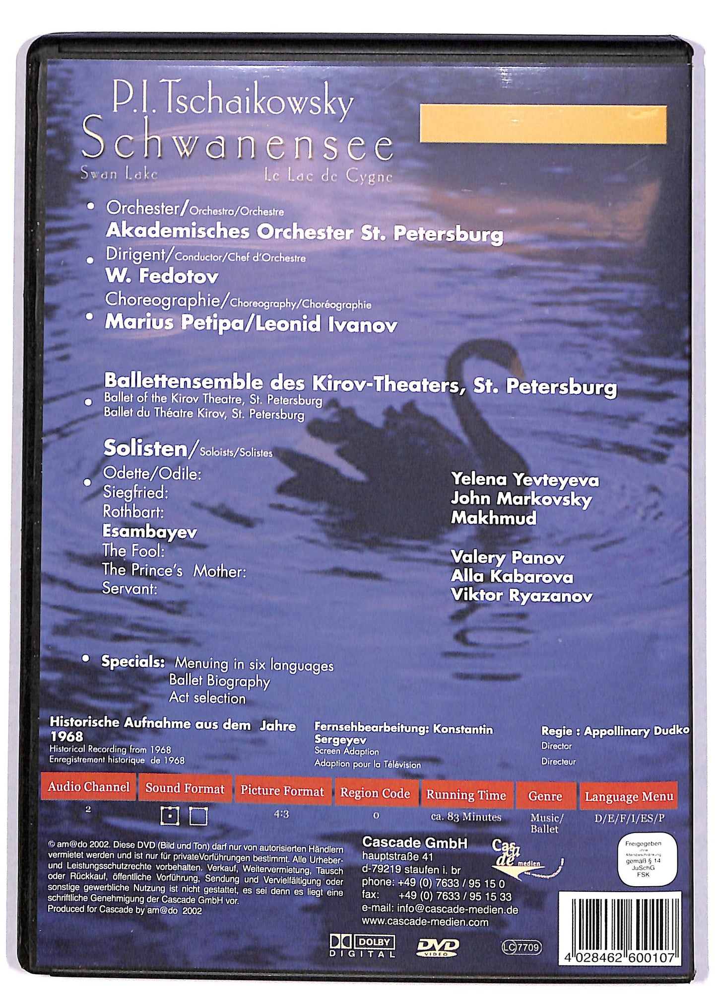 EBOND Tchaikovsky - Swan Lake - Kirov Ballet DVD DB611229