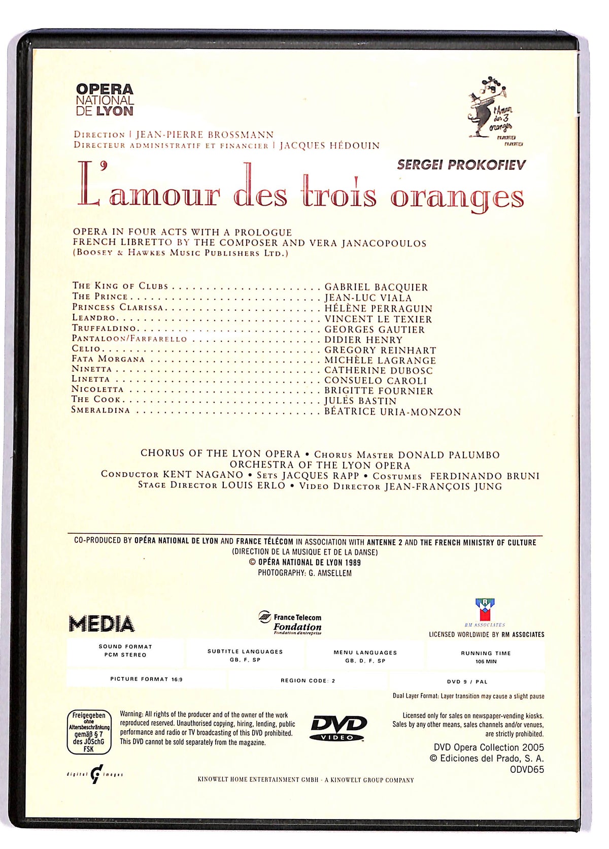 EBOND L'amour Des Trois Oranges Opera Collection EDITORIALE DVD DB611248