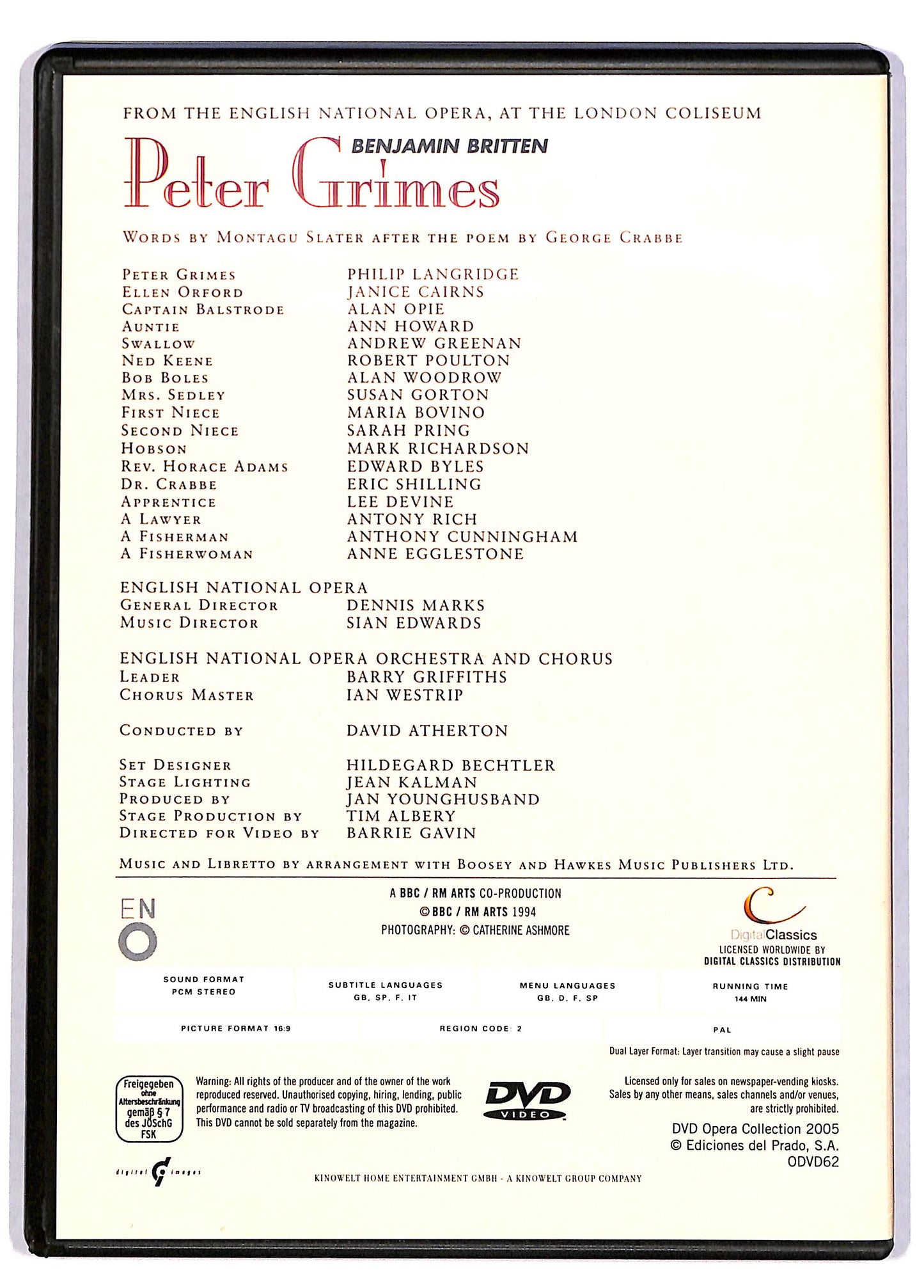 EBOND Peter Grimes Benjamin Britten Opera Collection Del Prato DVD DB611255
