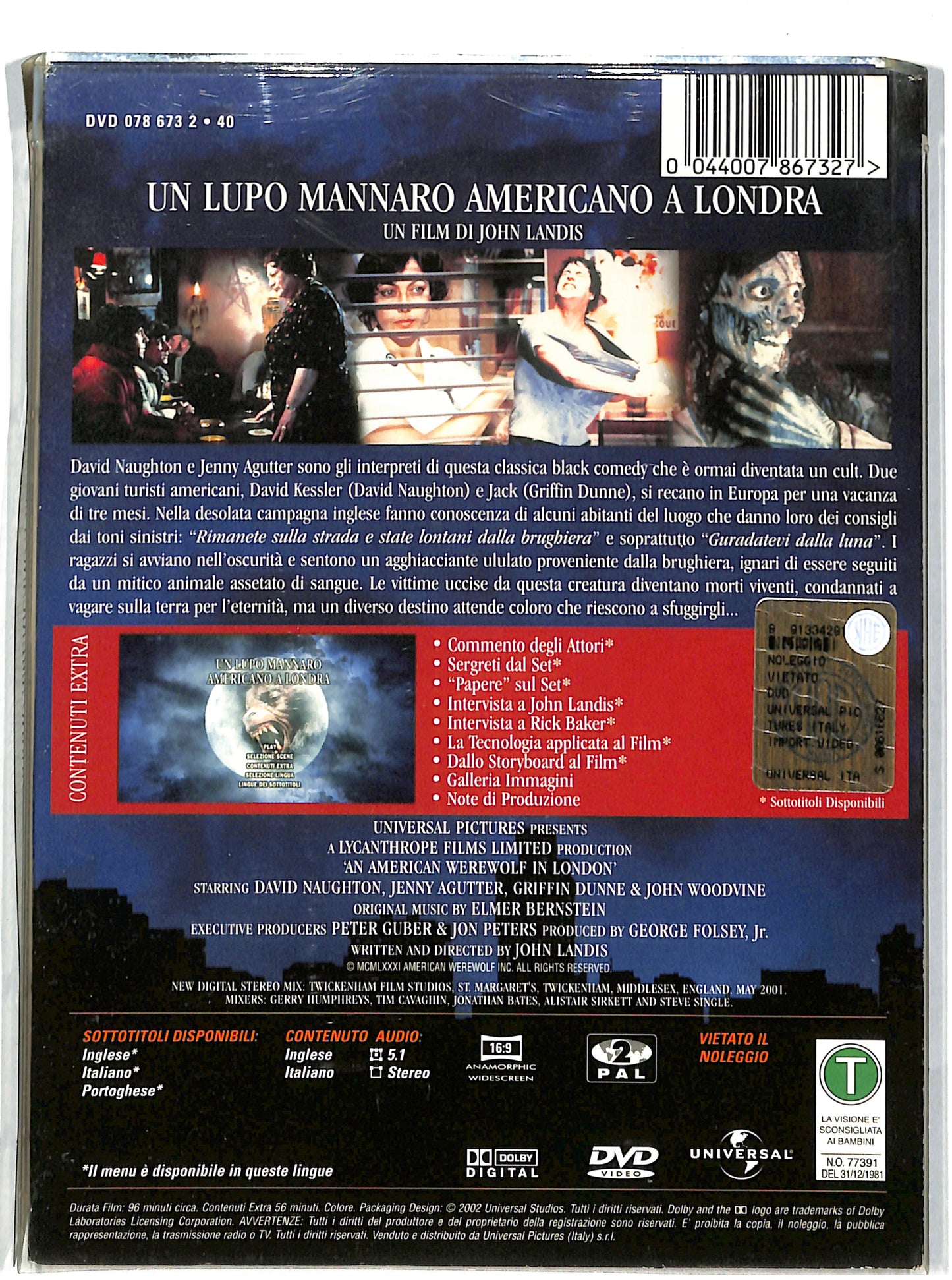 EBOND Un lupo mannaro americano a Londra EDIZIONE SPECIALE DVD DB612147