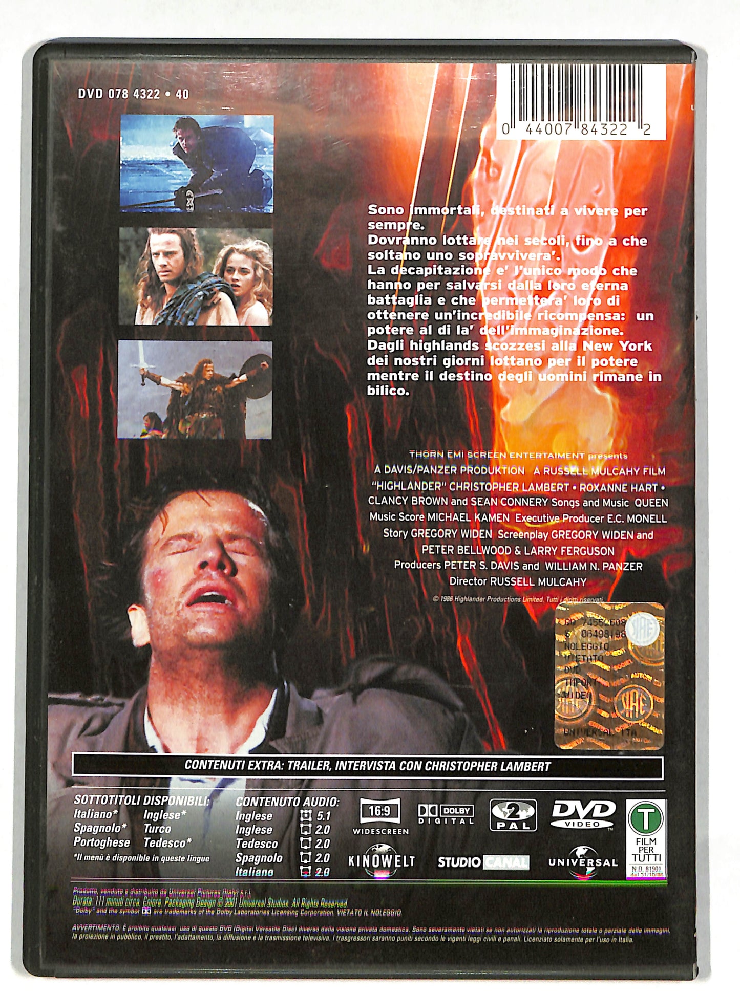 EBOND Highlander - L'ultimo immortale DVD DB612432