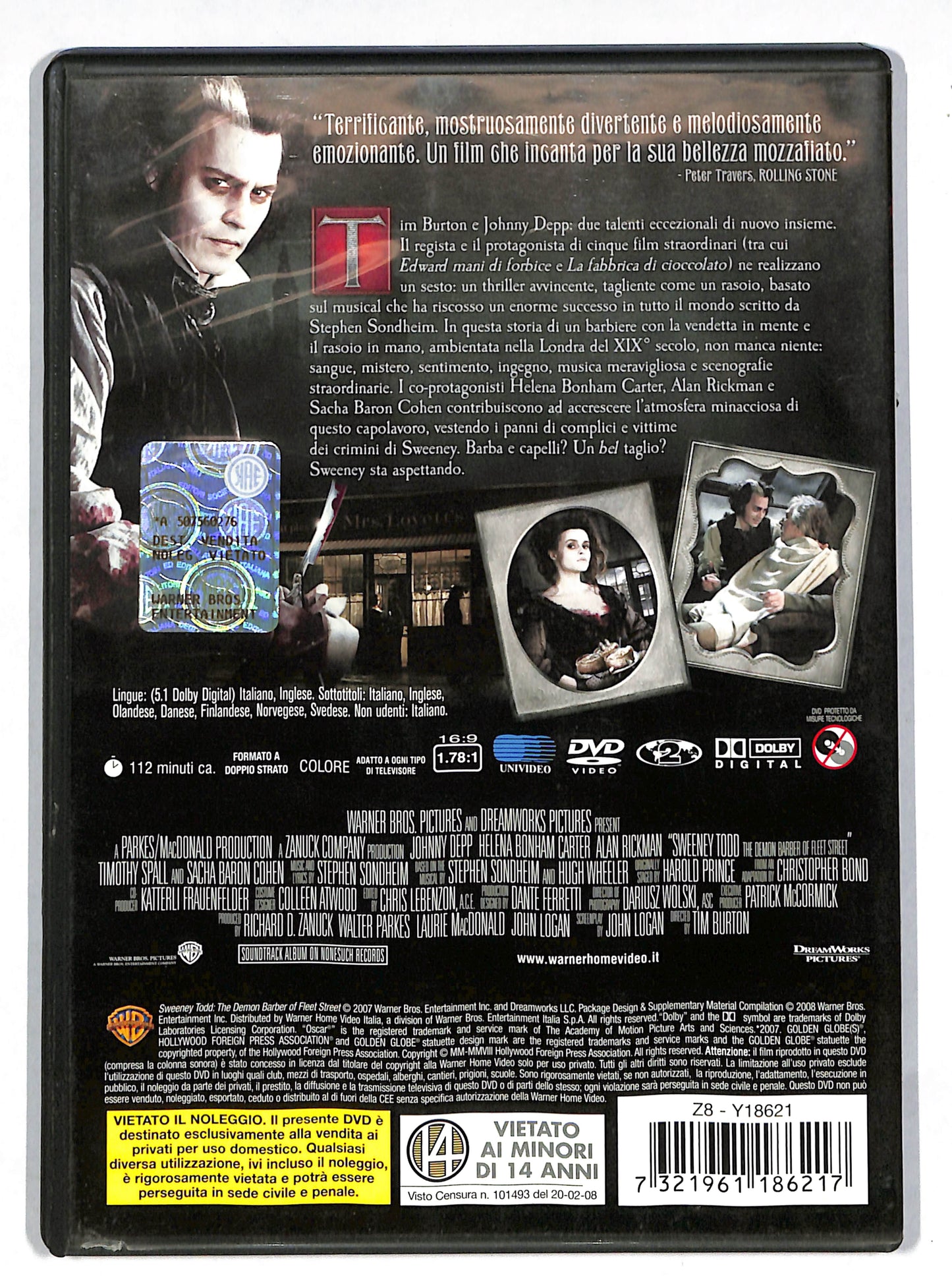 EBOND Sweeney Todd - Il Diabolico Barbiere DVD DB612822