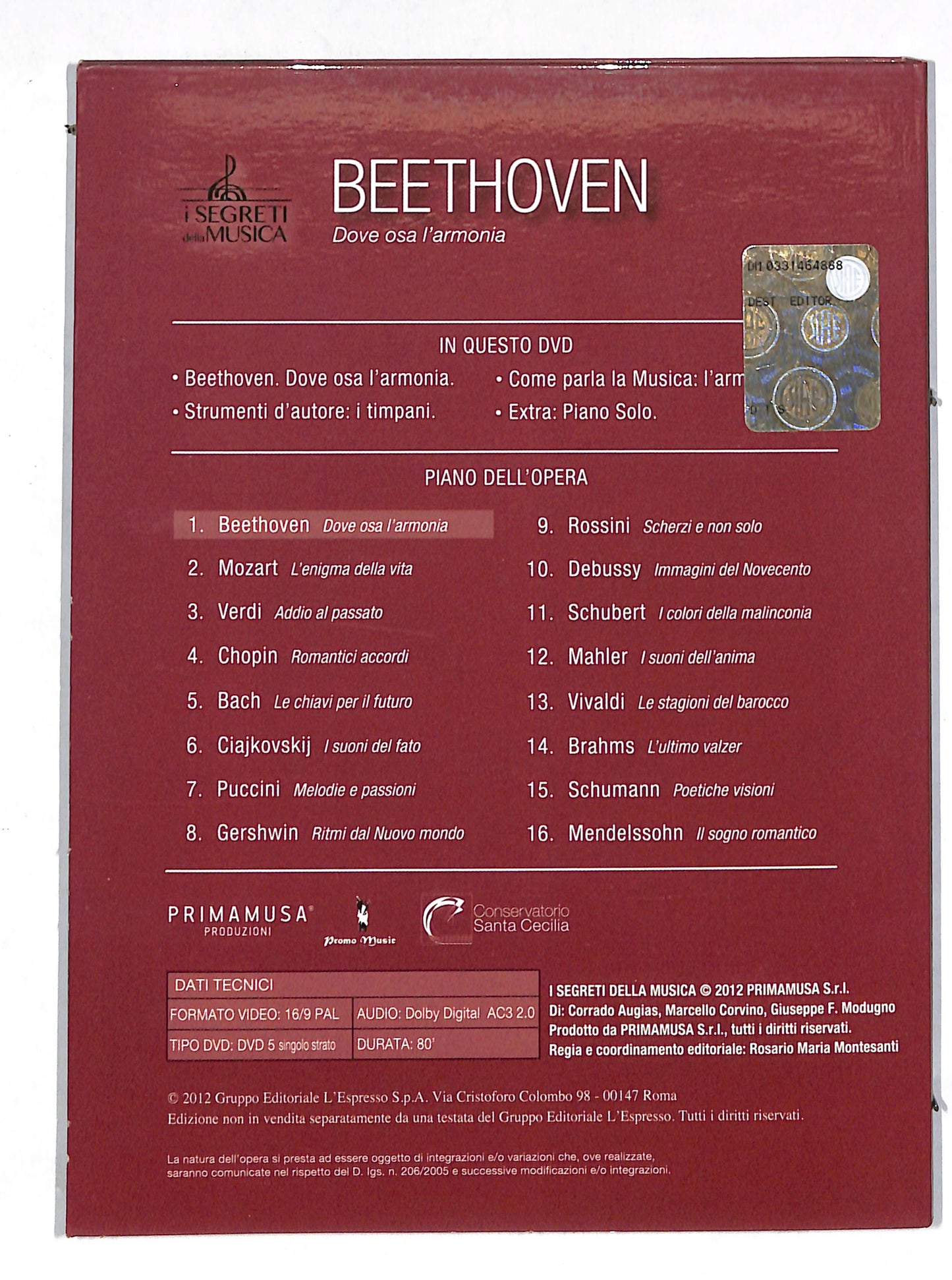 EBOND Beethoven - dove osa l'armonia vol 1 DIGIPACK EDITORIALE DVD DB612864