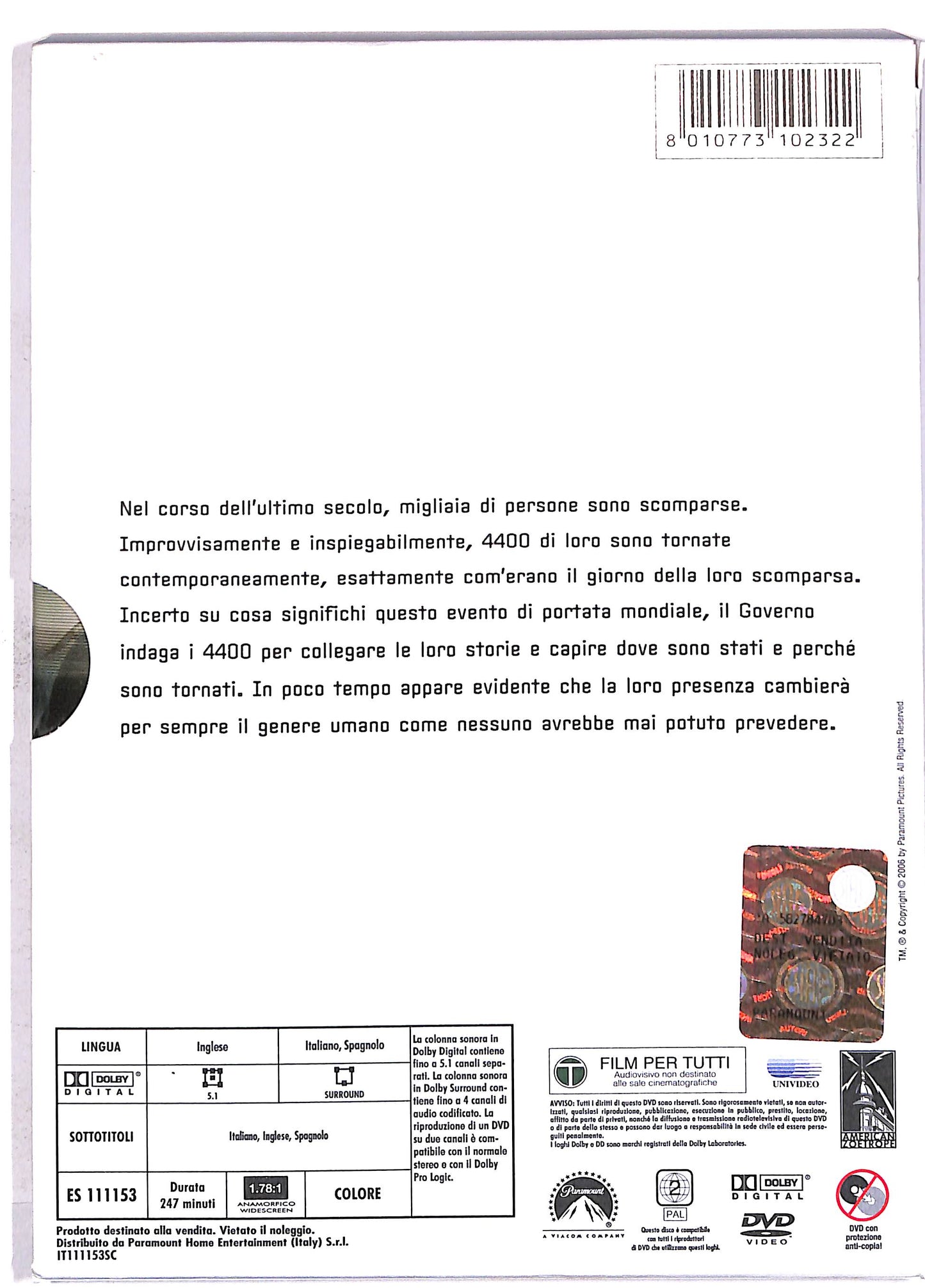 EBOND The 4400 Stagione 1 DVD DB613352