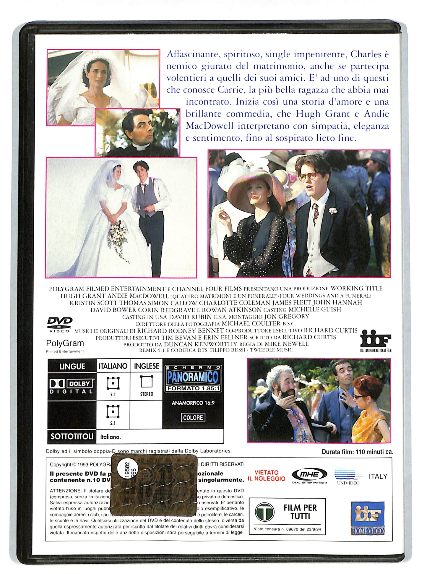 EBOND Quattro matrimoni e un funerale EDITORIALE DVD DB614447