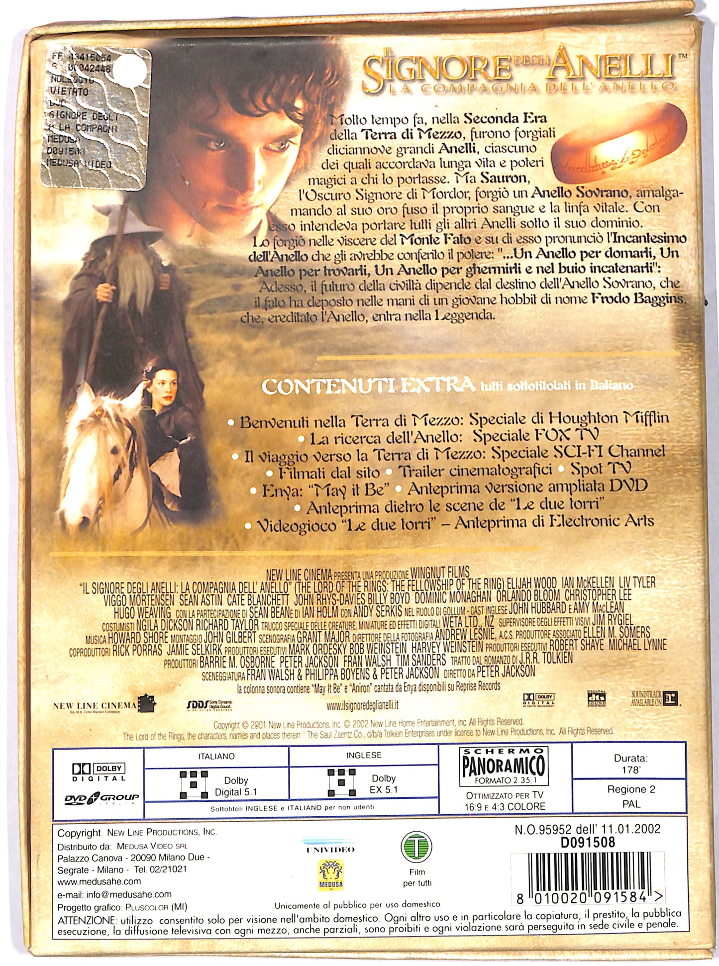 EBOND Il Signore degli Anelli - La Compagnia dell'Anello DIGIPACK DVD DB616142