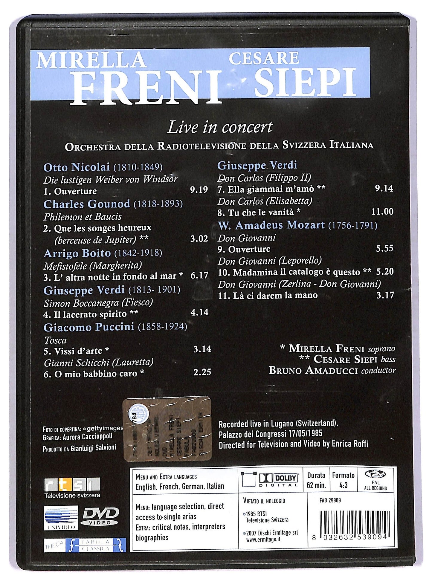 EBOND Mirella Freni e Cesare Siepi Live in Concert DVD DB620909