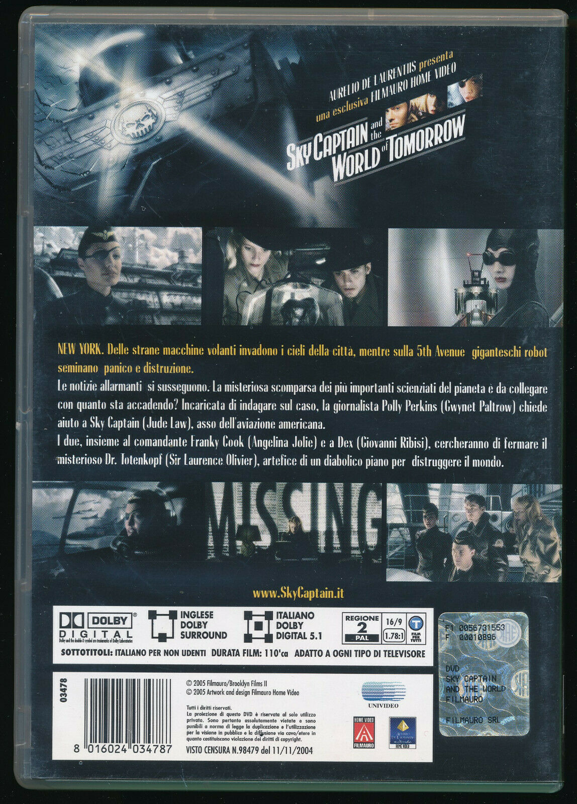 EBOND Ebondsky Captain And The World Of Tomorrow  Ex Noleggio DVD DB623926