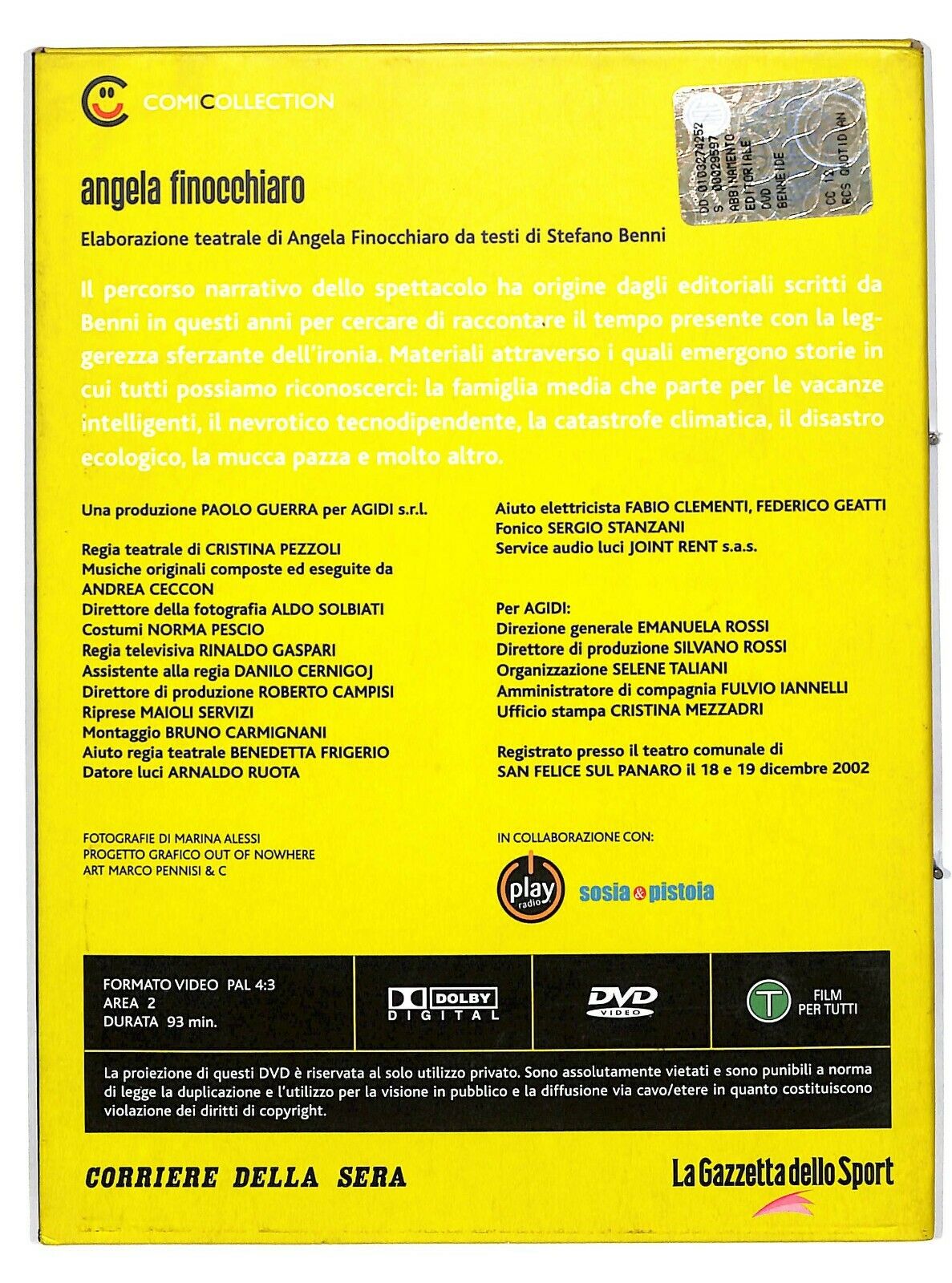 EBOND Angela Finocchiaro. Benneide Digipack DVD DB624123